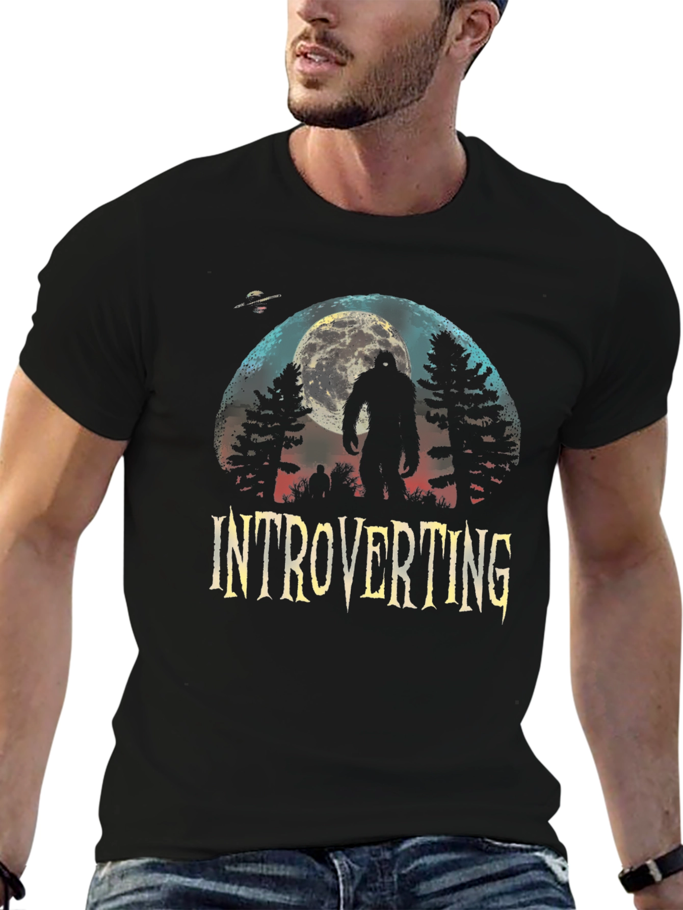 Introverting Bigfoot Graphic T-Shirt