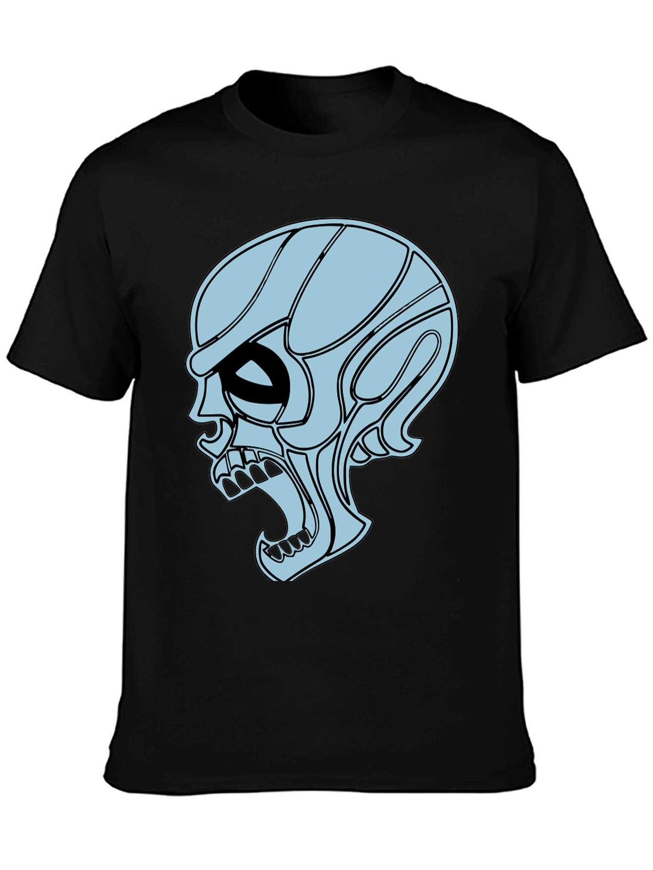 Edgy Skull Graphic Tee - Mens Black T-Shirt