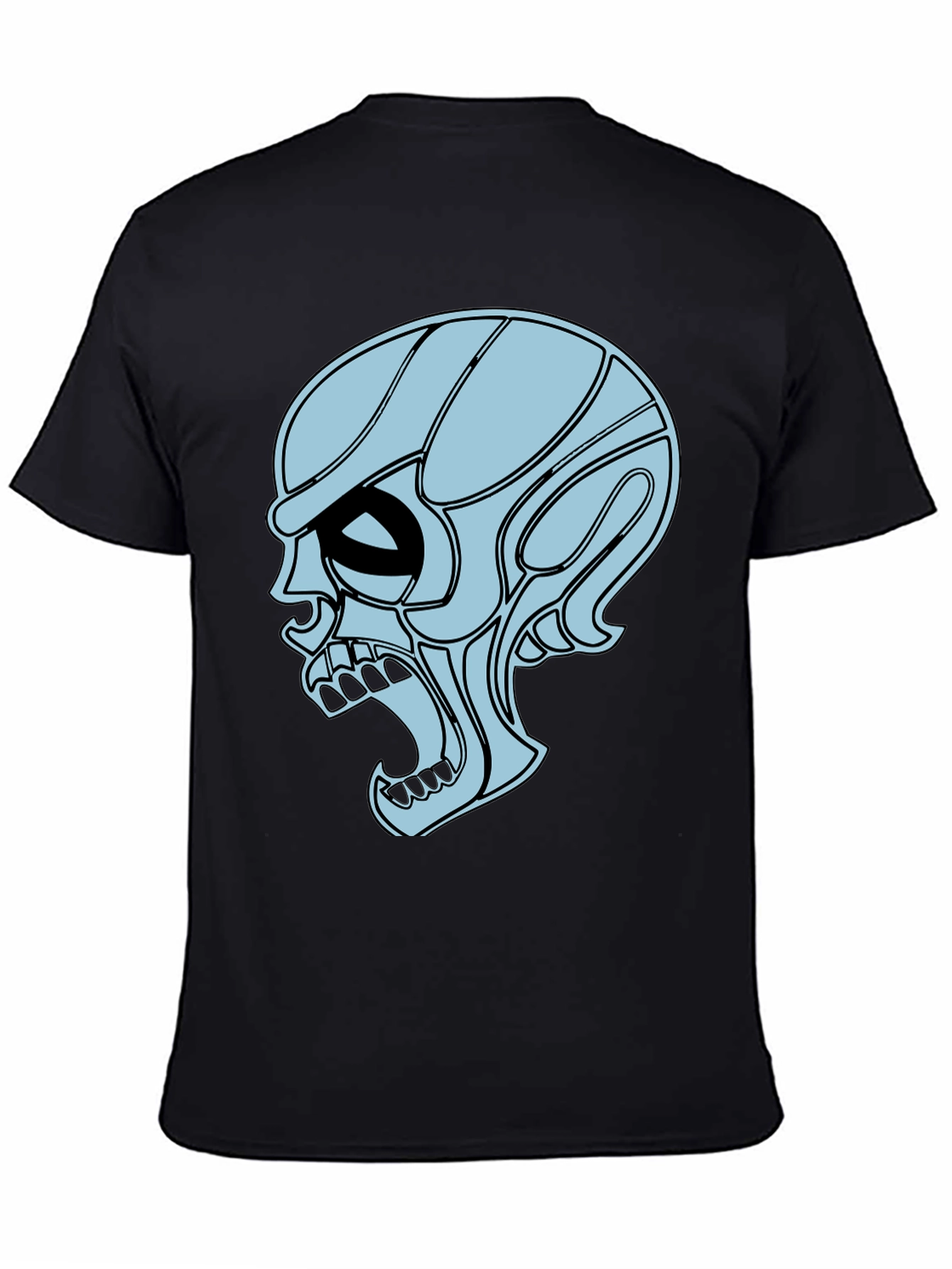 Edgy Skull Graphic Tee - Mens Black T-Shirt