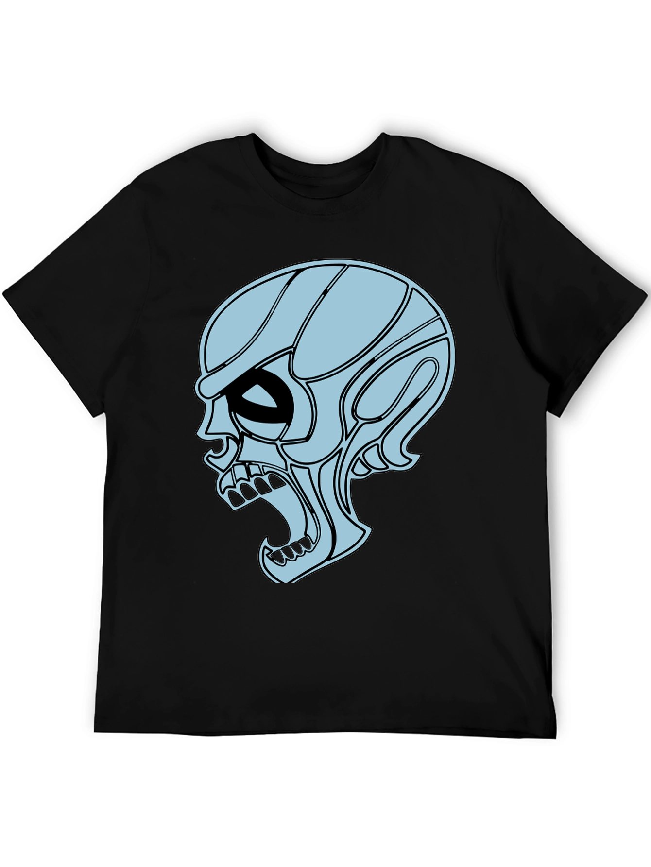 Edgy Skull Graphic Tee - Mens Black T-Shirt