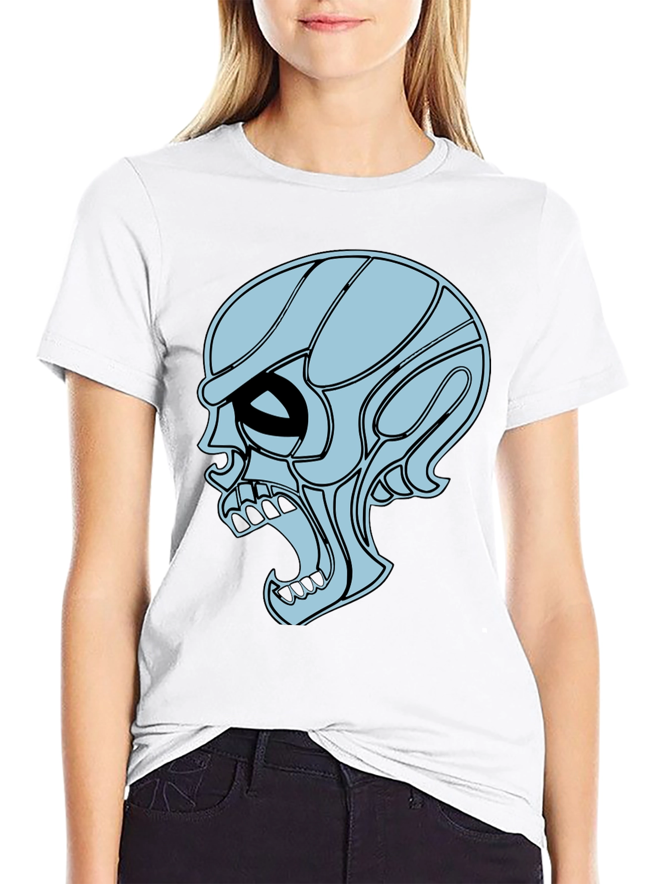 Edgy Skull Graphic Tee - Mens Black T-Shirt