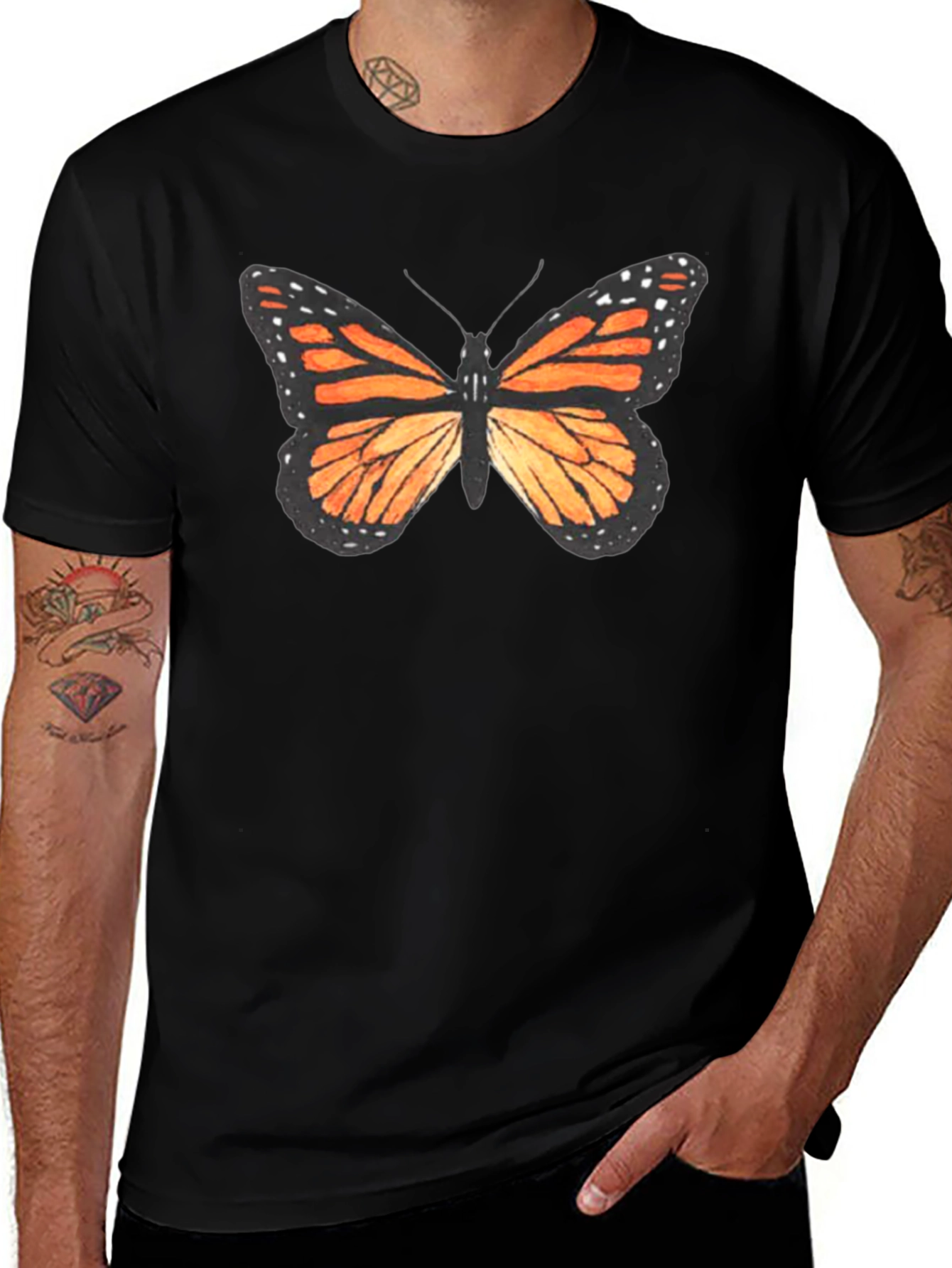 Butterfly Graphic Black T-Shirt