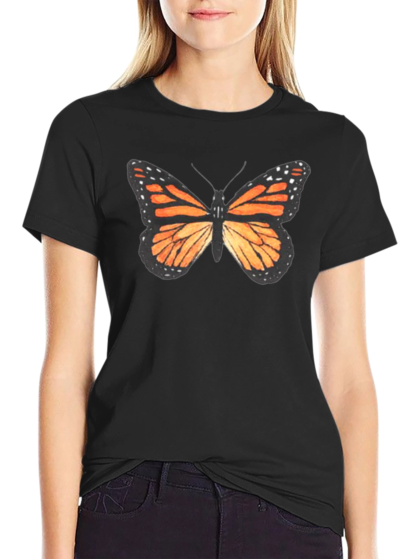 Butterfly Graphic Black T-Shirt
