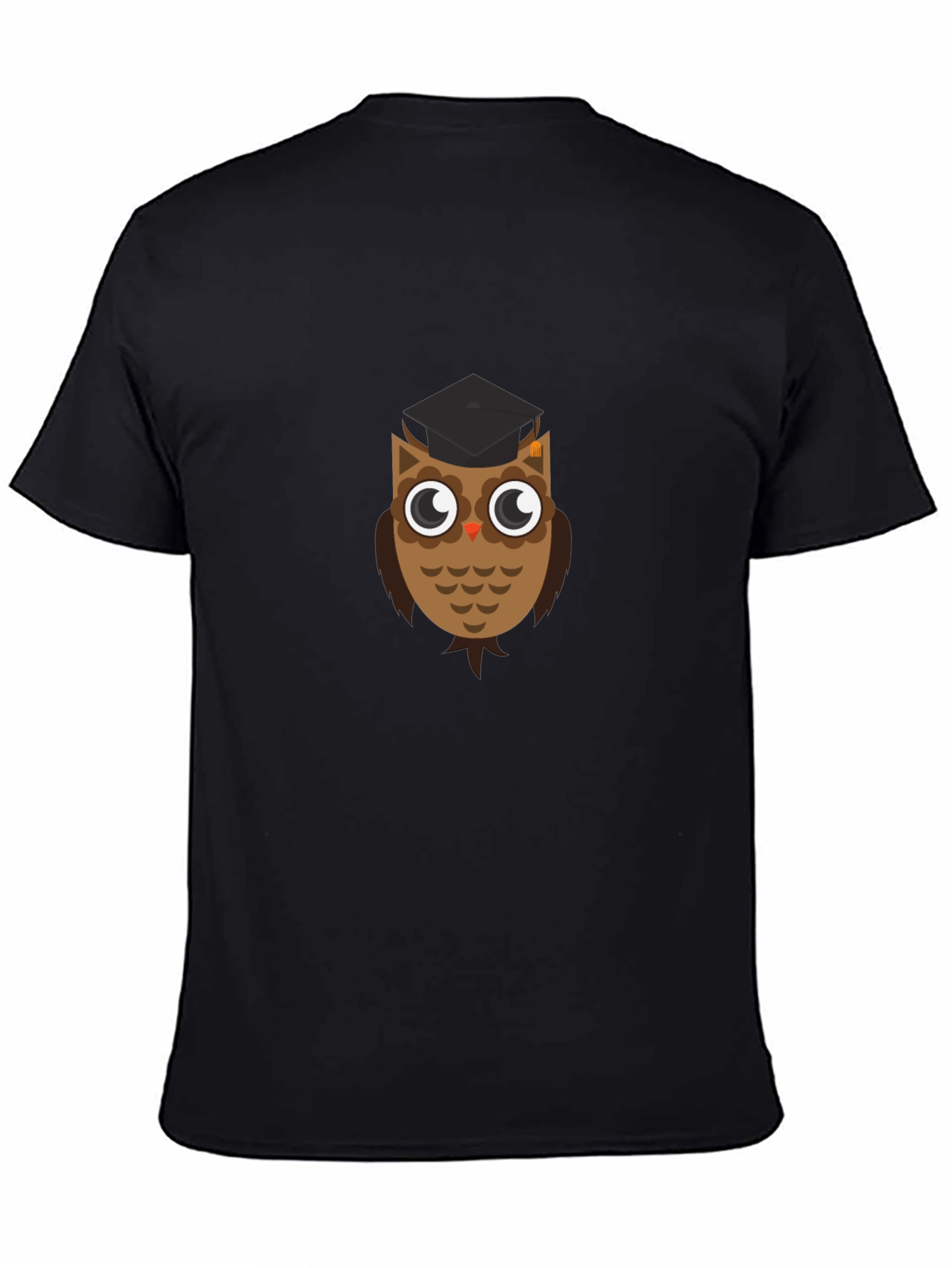 Graduation Owl Graphic Tee - Black Cotton T-Shirt