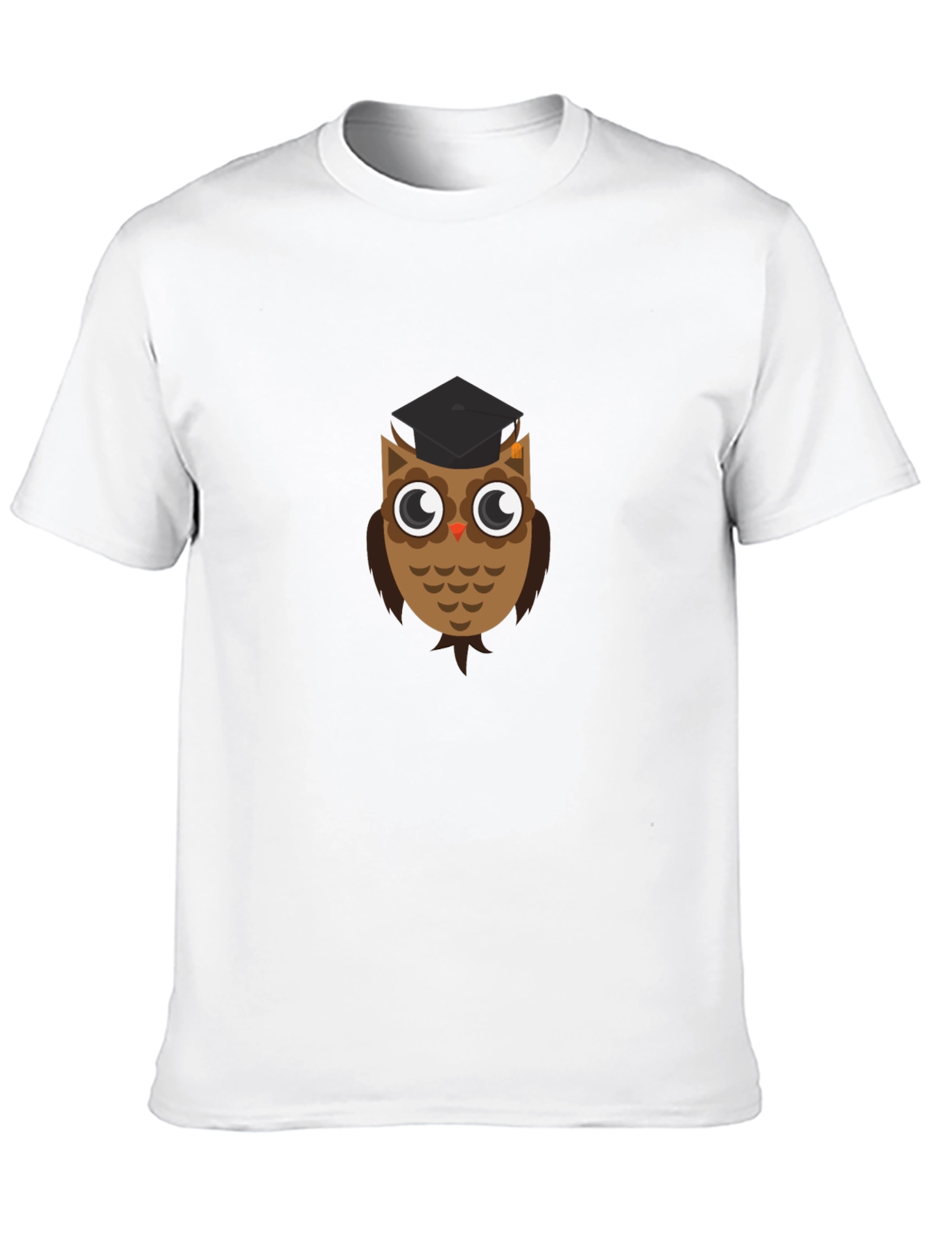 Graduation Owl Graphic Tee - Black Cotton T-Shirt