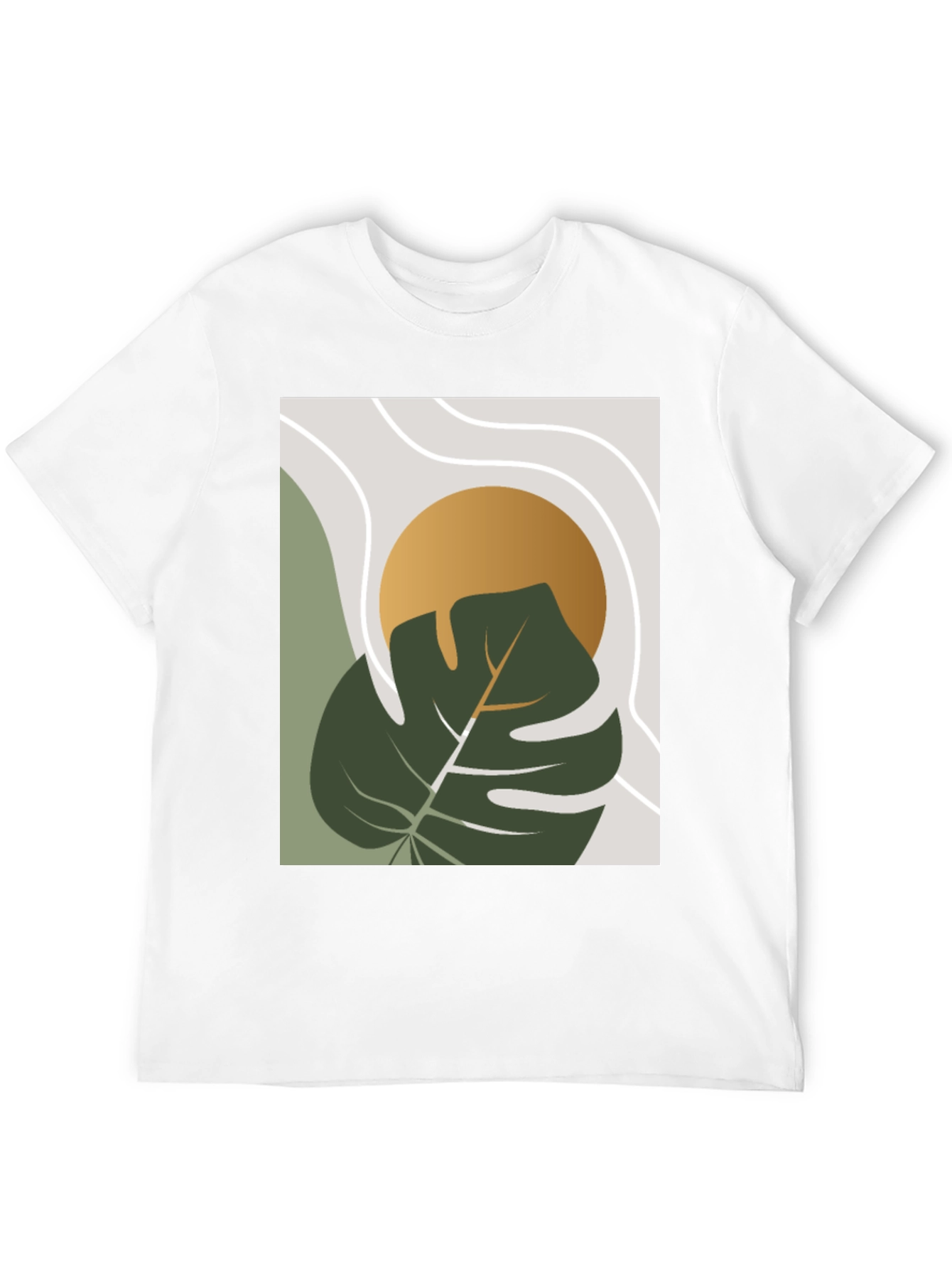 Modern Plant Graphic Tee - Black