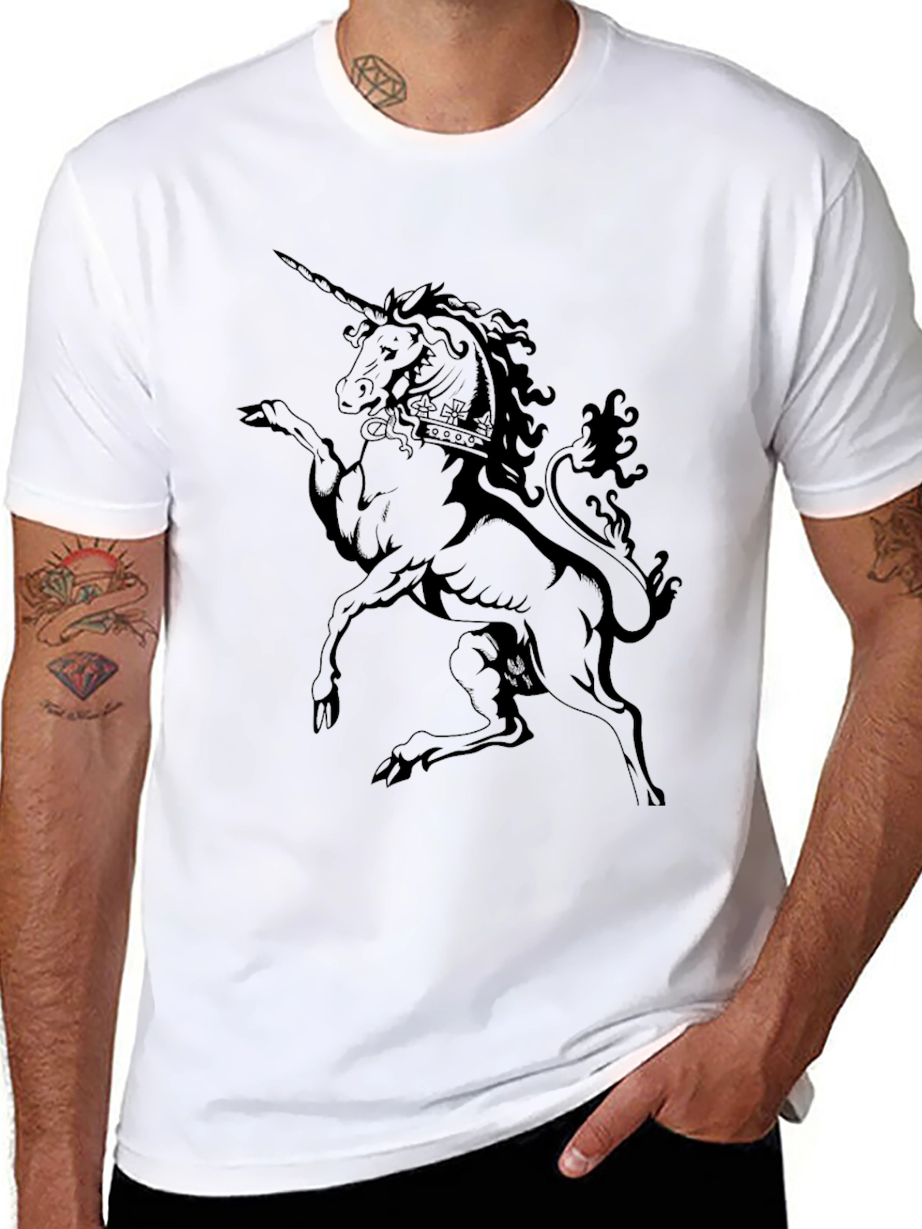 Unicorn Graphic Black T-Shirt