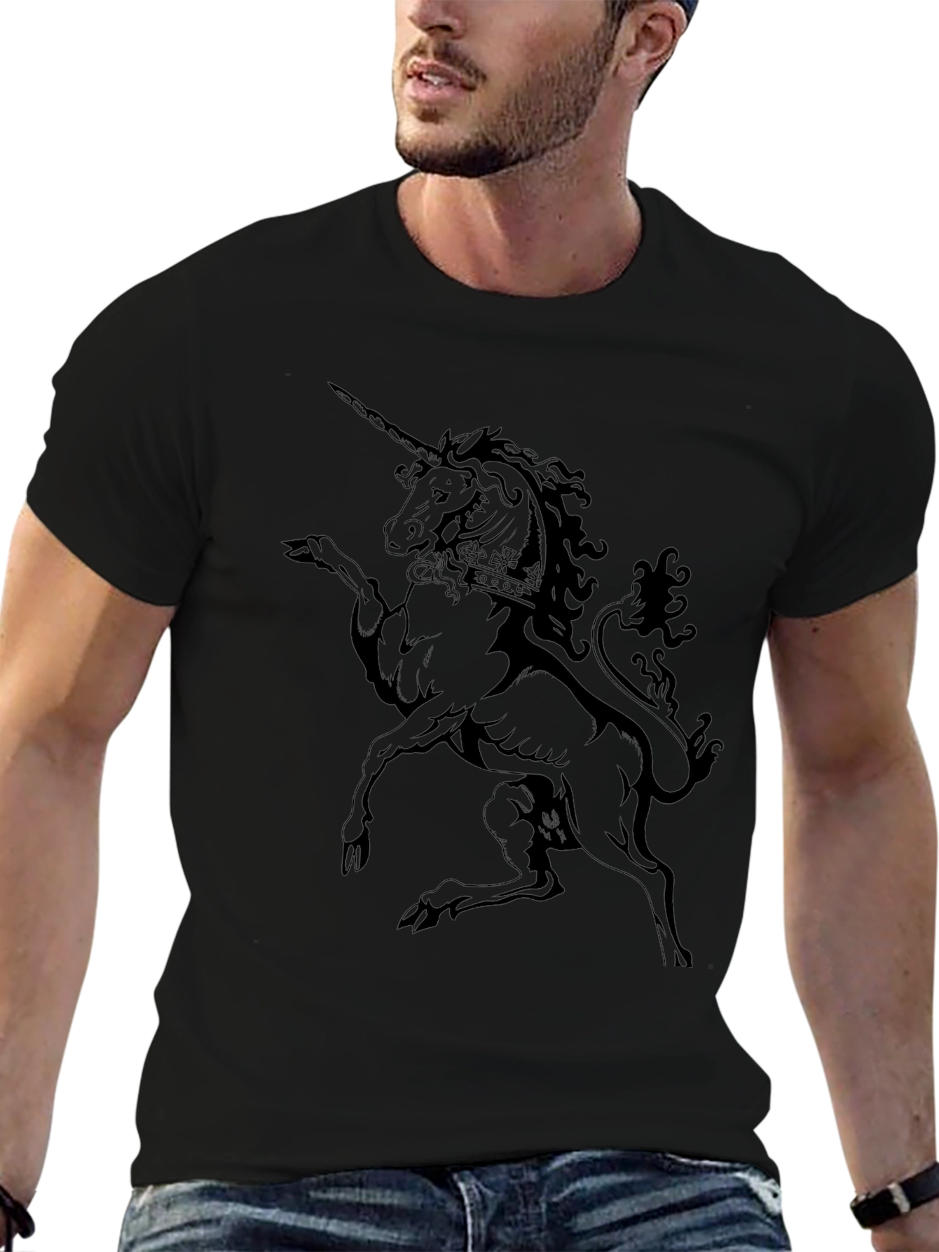 Unicorn Graphic Black T-Shirt