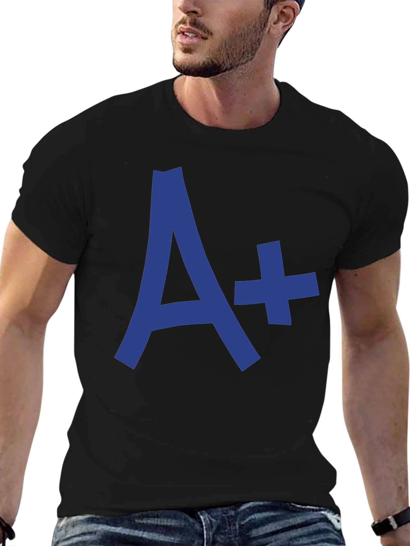 A+ Black Graphic Tee