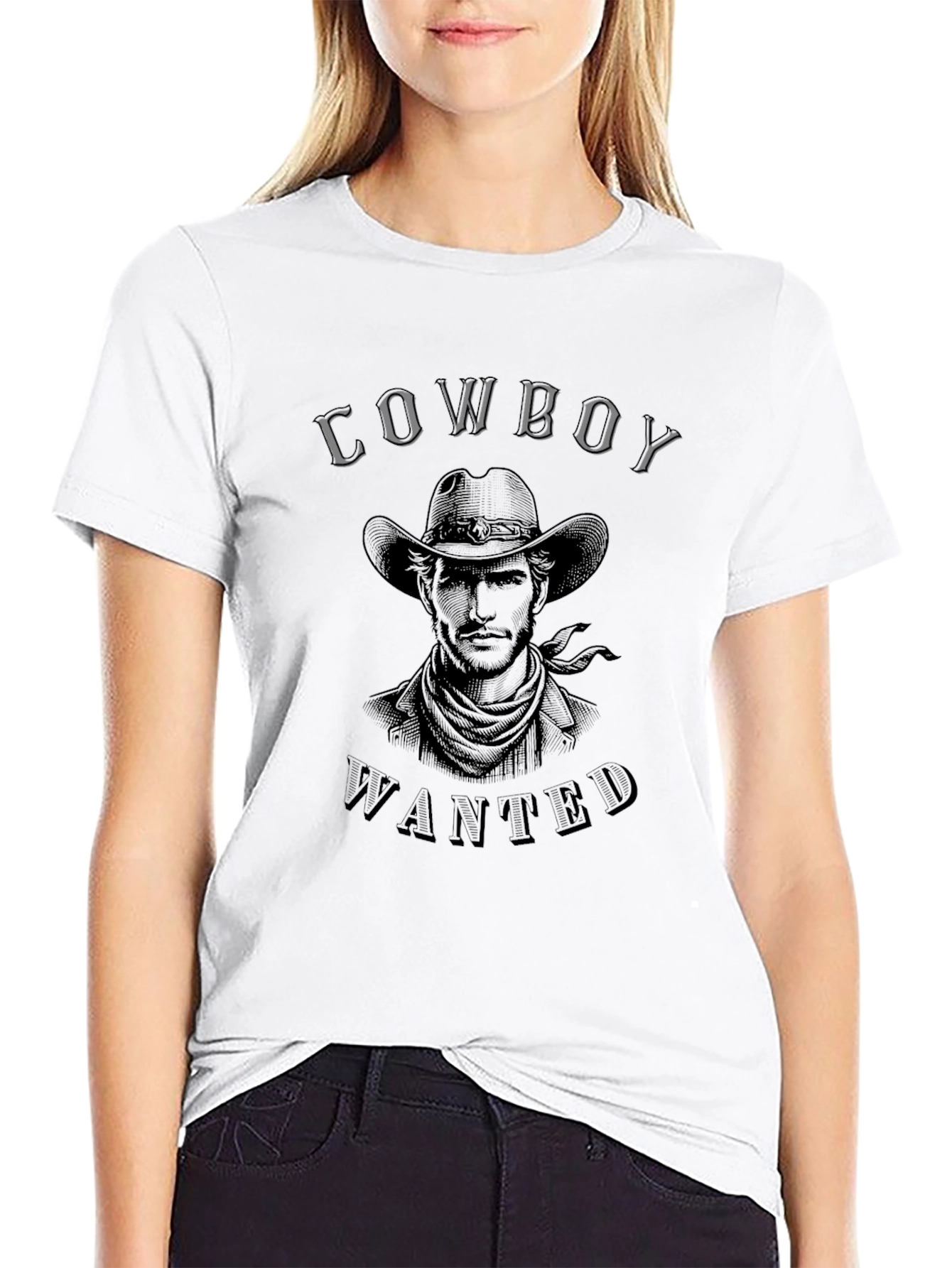 Cowboy Wanted Graphic T-Shirt - Classic Western Style