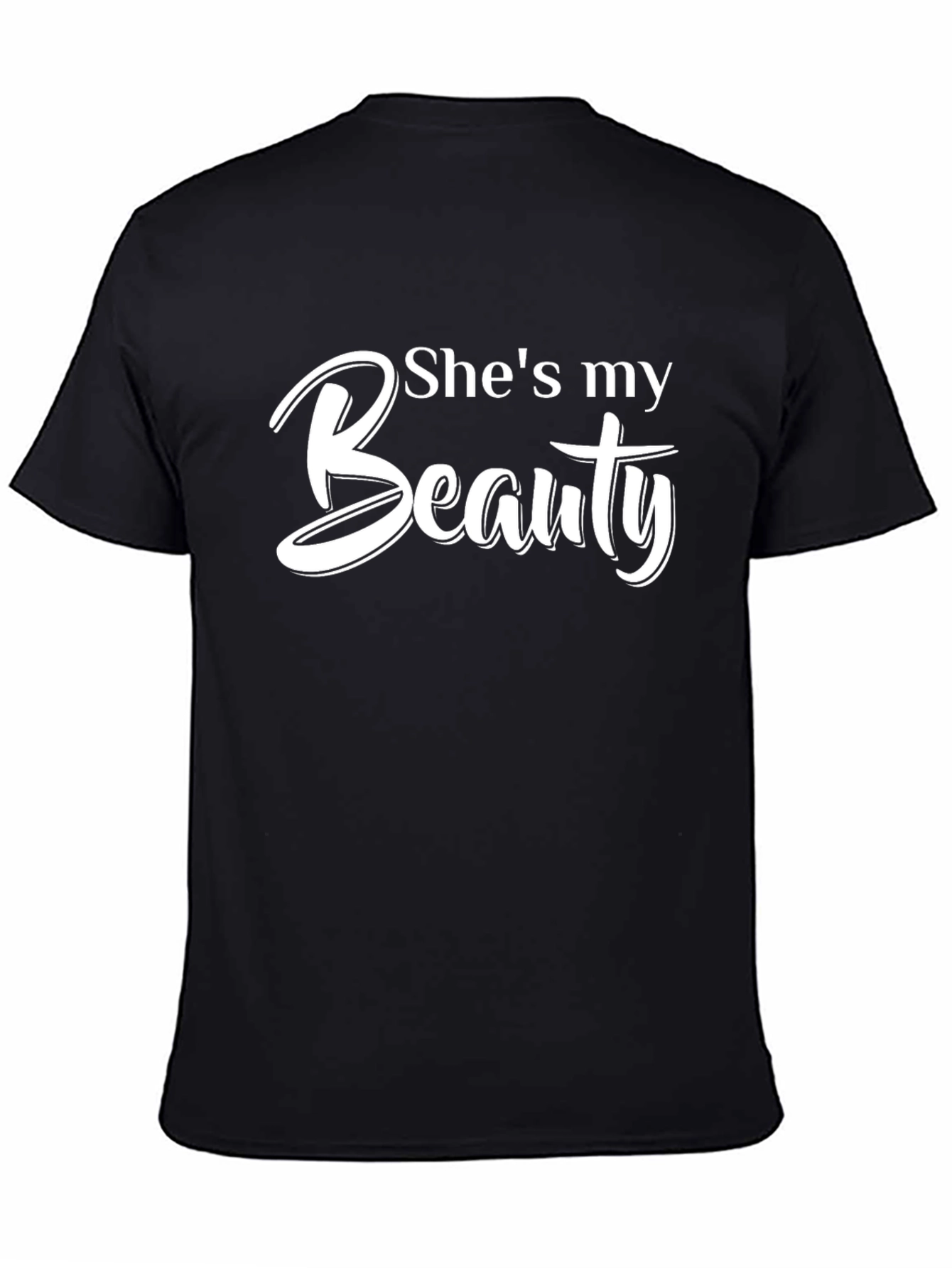 Shes My Beauty Graphic Tee - Black Casual T-Shirt