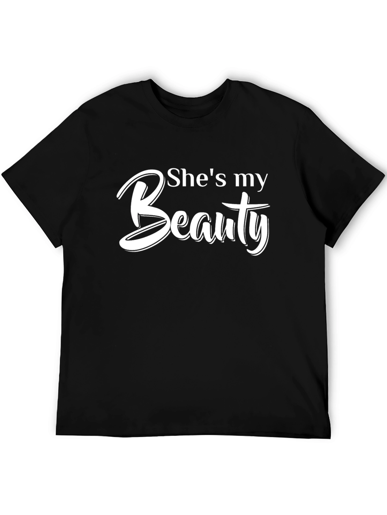 Shes My Beauty Graphic Tee - Black Casual T-Shirt