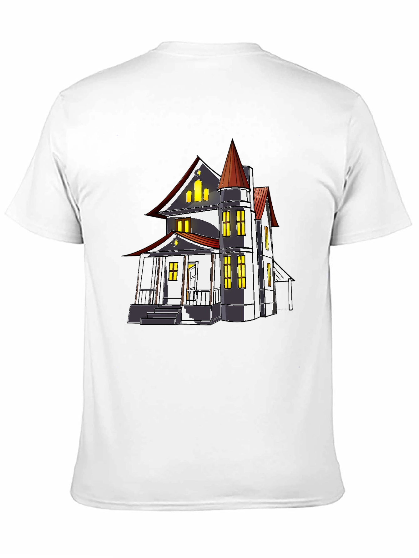 Spooky Haunted House Graphic Tee - Halloween T-Shirt