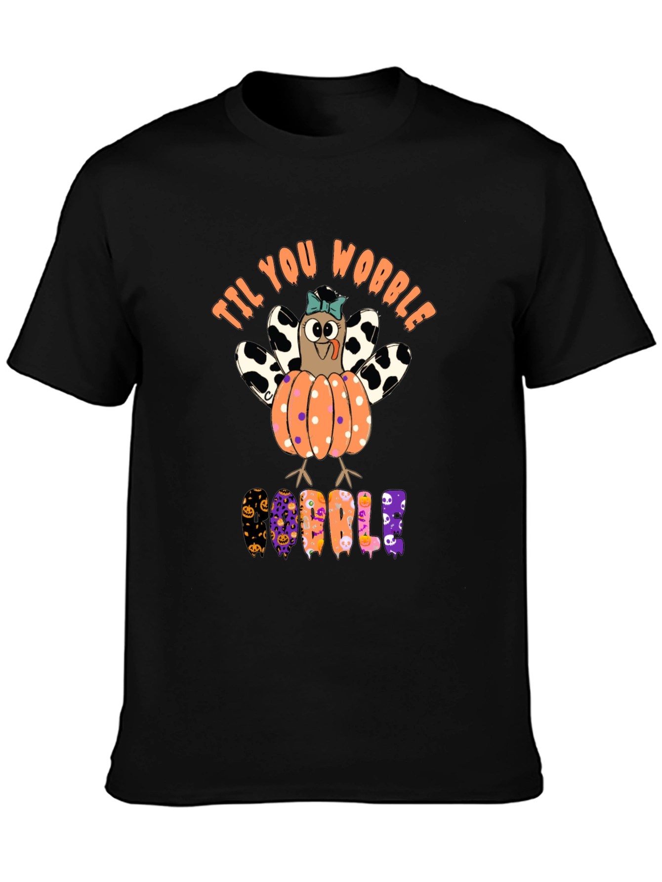 Til You Wobble Turkey Pumpkin Halloween T-Shirt