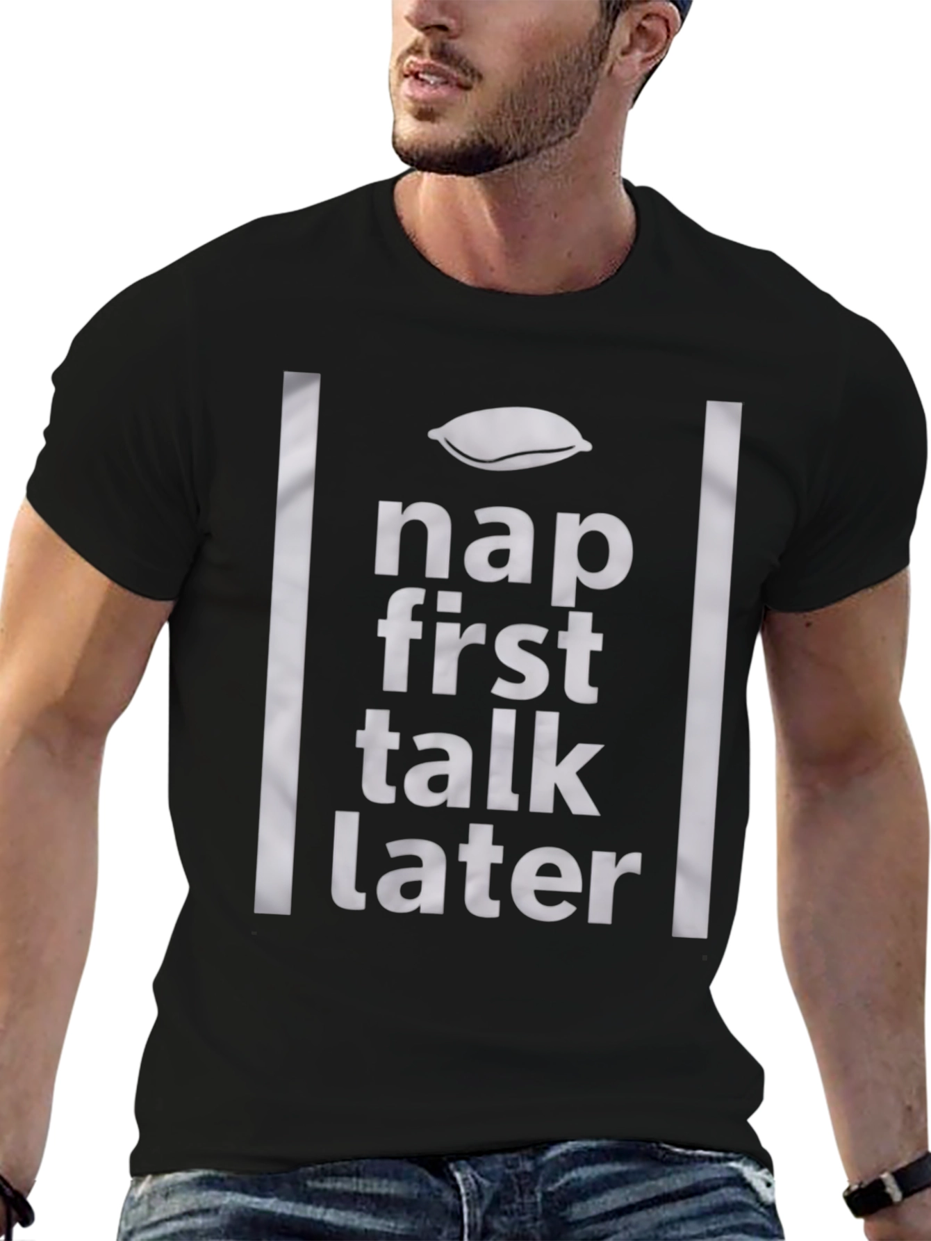 Nap First Talk Later Graphic Tee - Relaxed Style