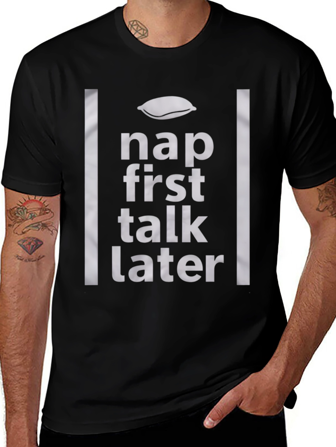 Nap First Talk Later Graphic Tee - Relaxed Style