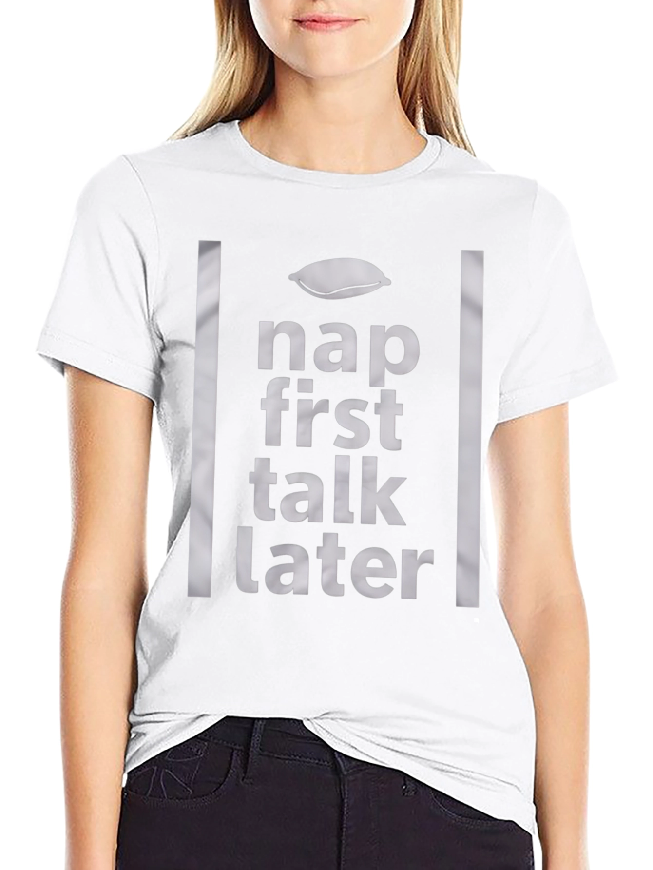 Nap First Talk Later Graphic Tee - Relaxed Style