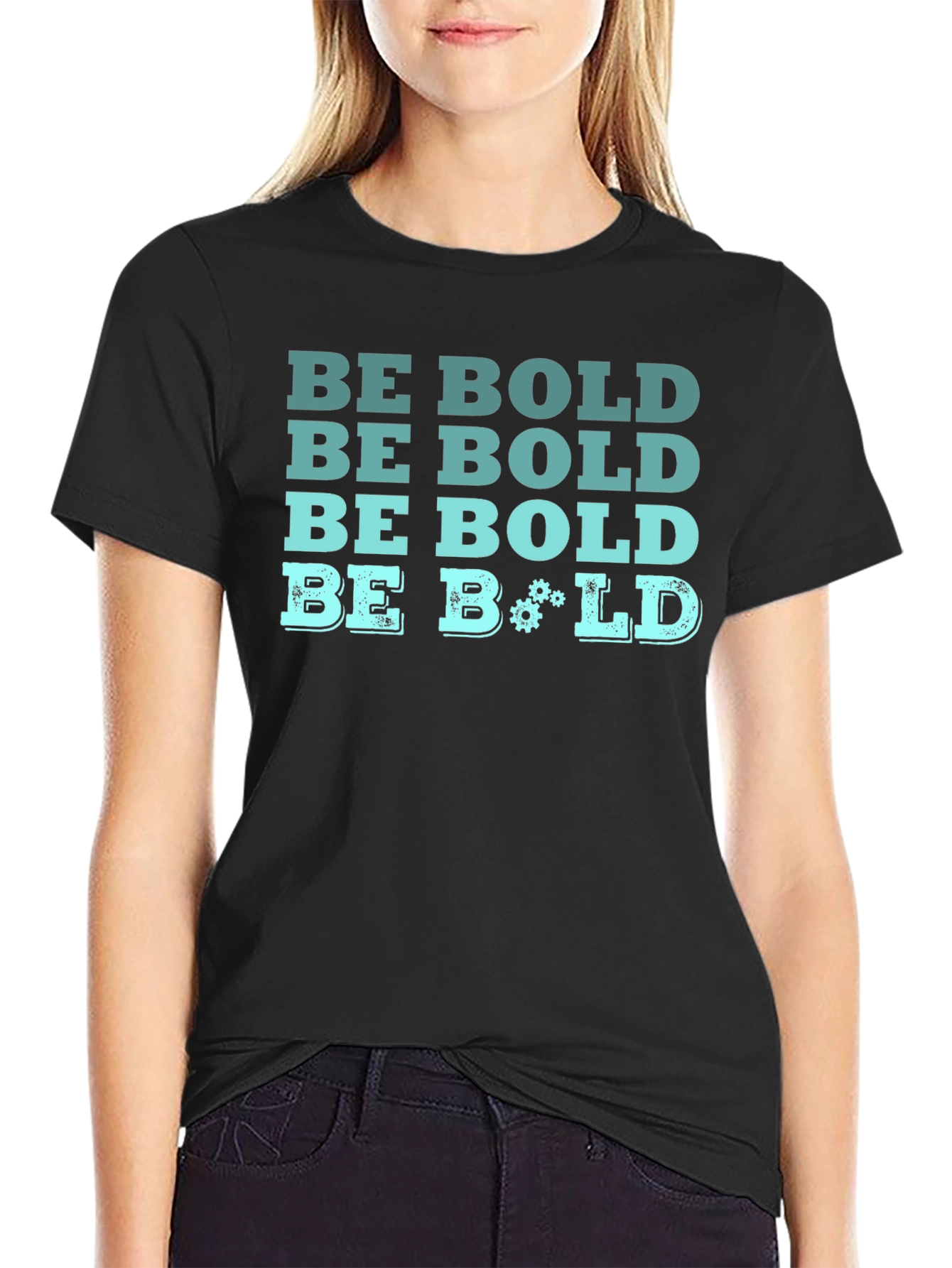 Be Bold Graphic Tee - Black Cotton T-Shirt