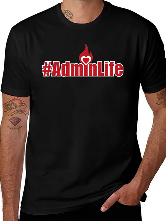 #AdminLife Graphic Tee - Black Casual T-Shirt