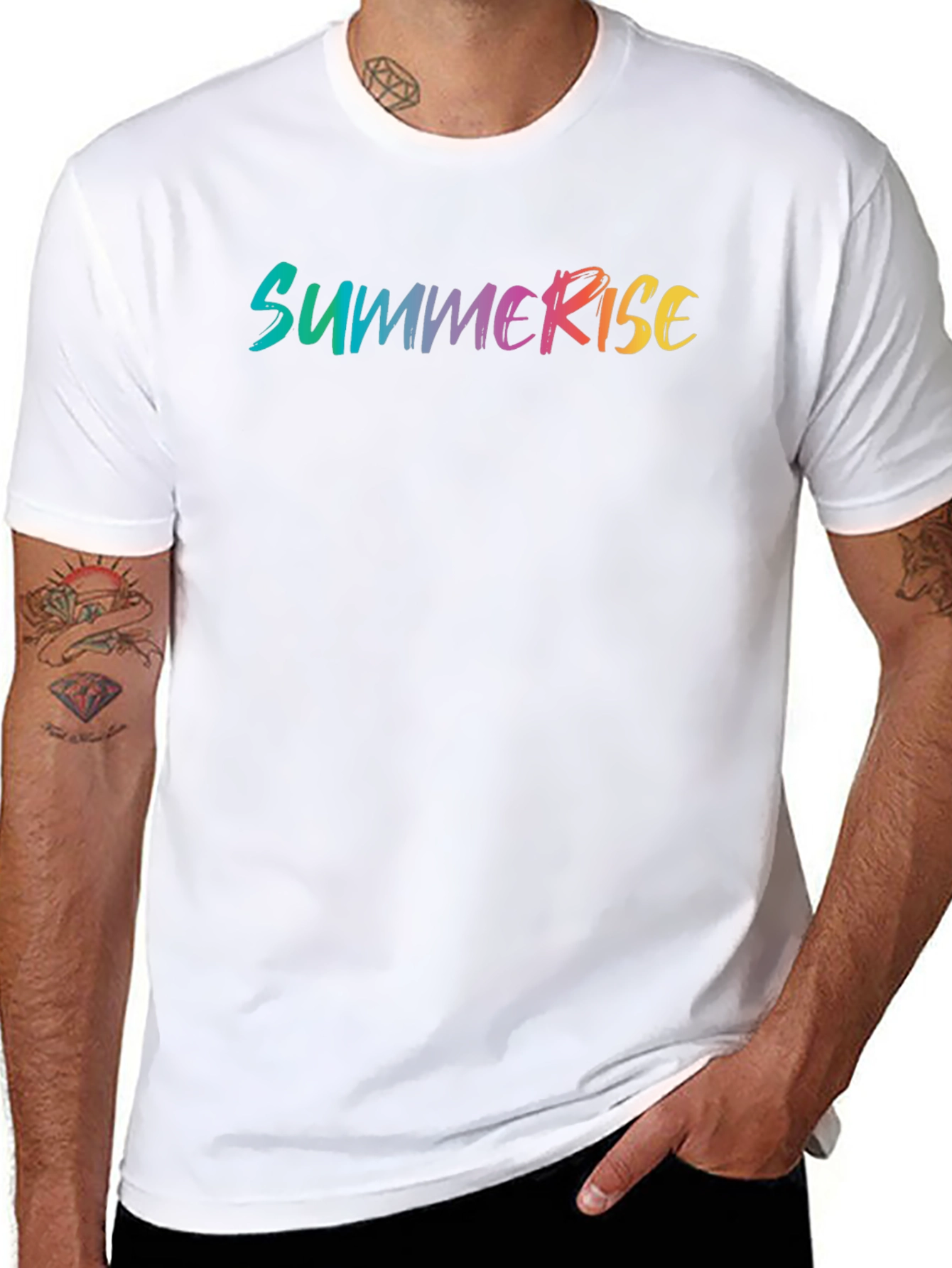 SummerRise Gradient Graphic Black T-Shirt