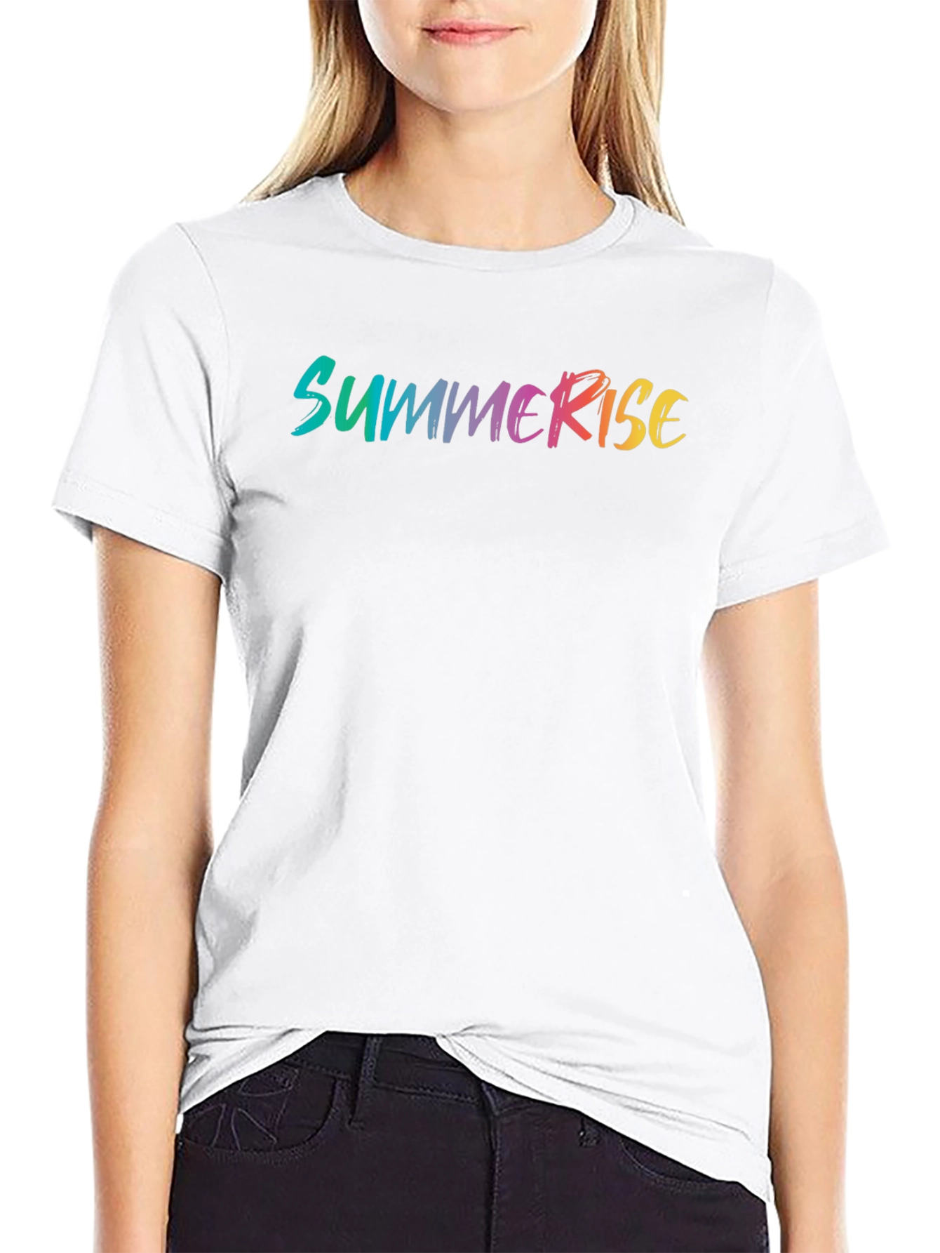 SummerRise Gradient Graphic Black T-Shirt