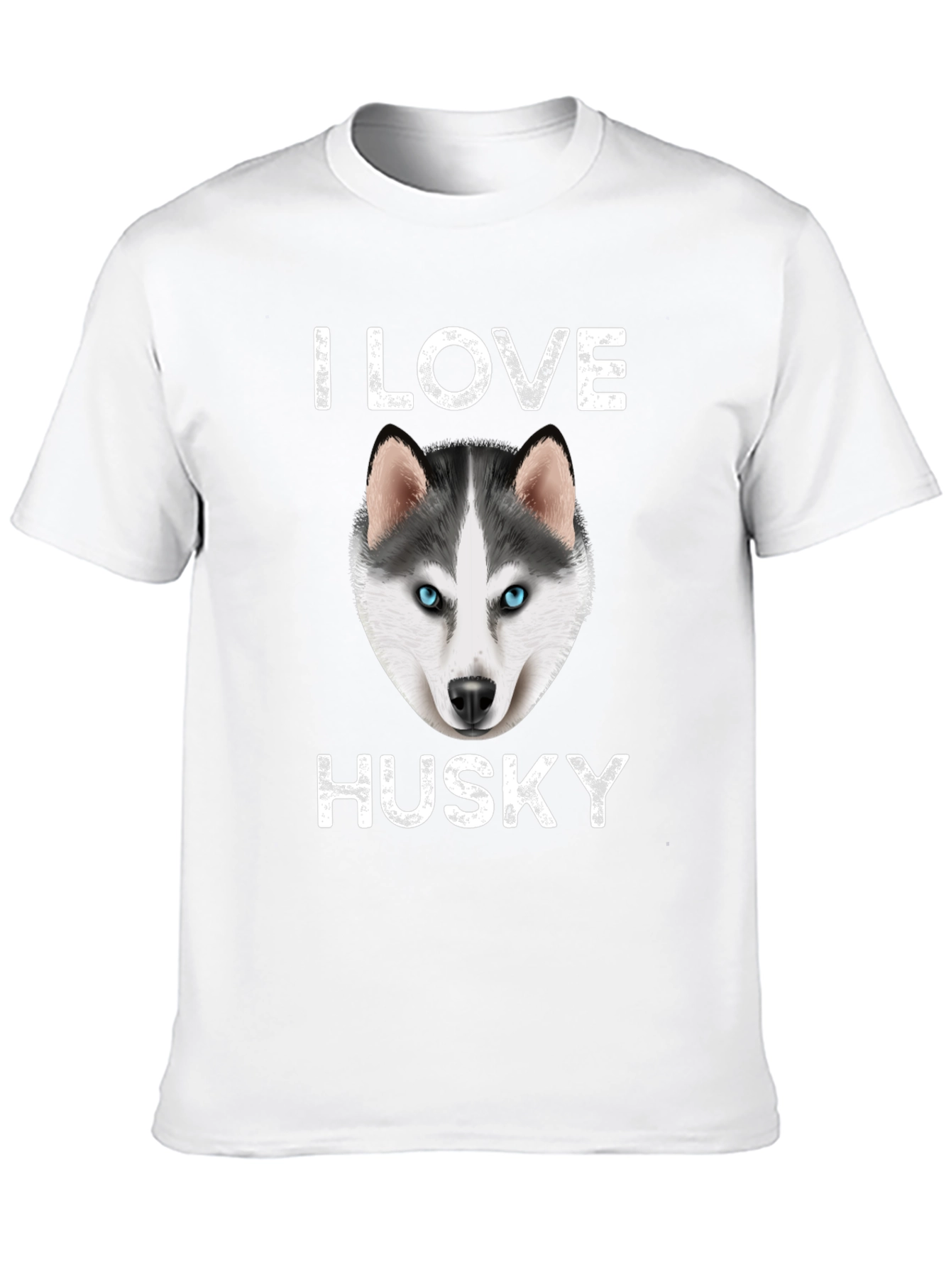 I Love Husky Graphic T-Shirt - Black
