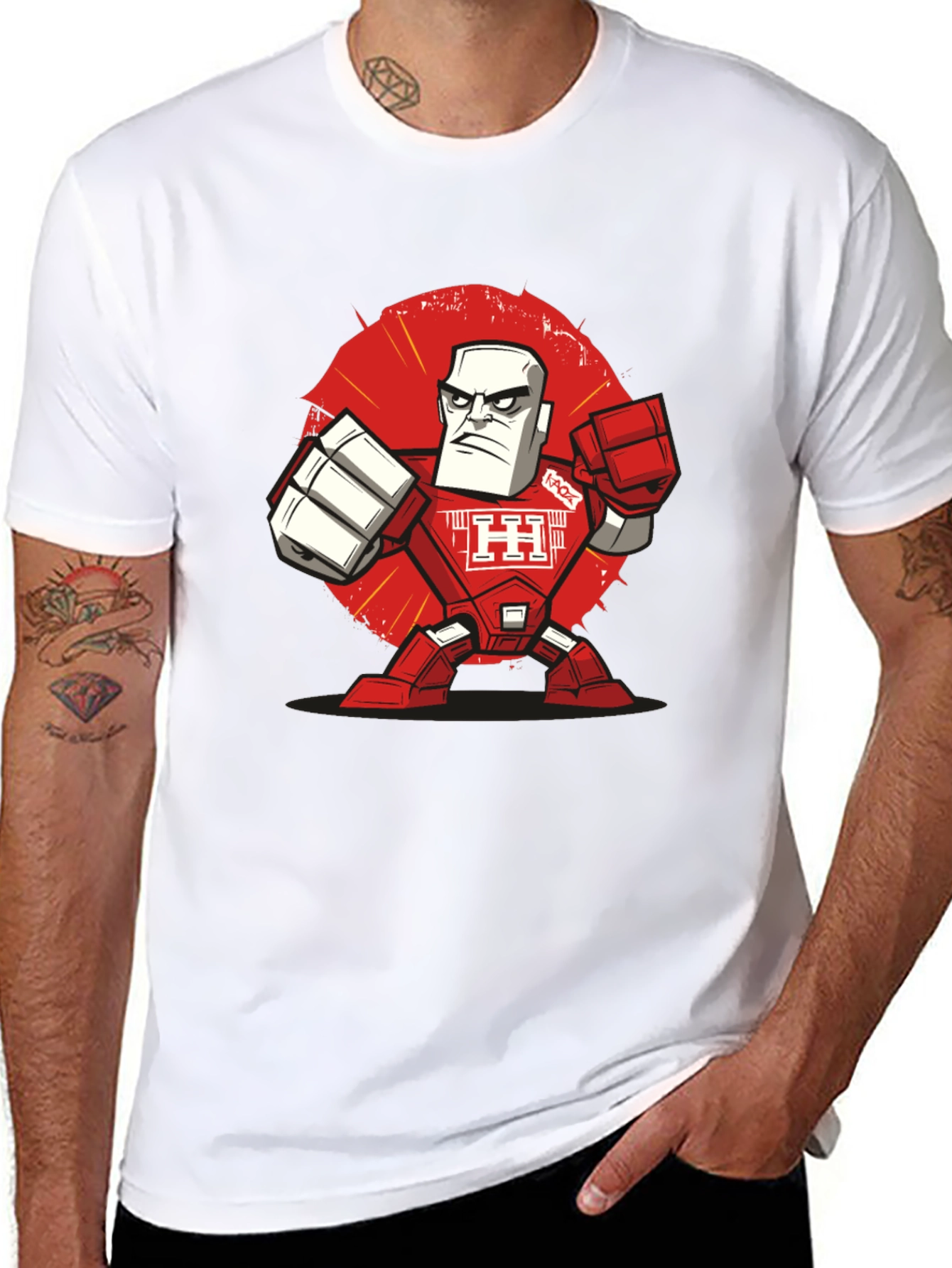 Robot Warrior Graphic Tee - Black