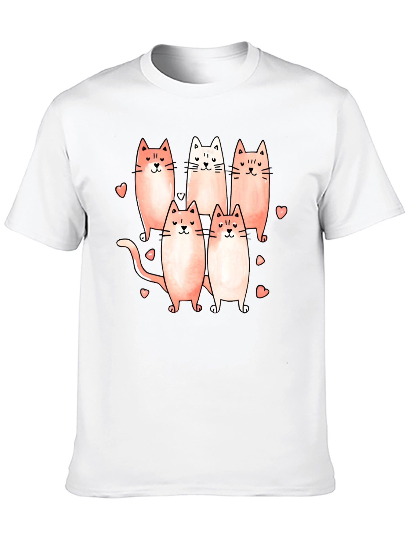 Cute Cats Graphic Black T-Shirt