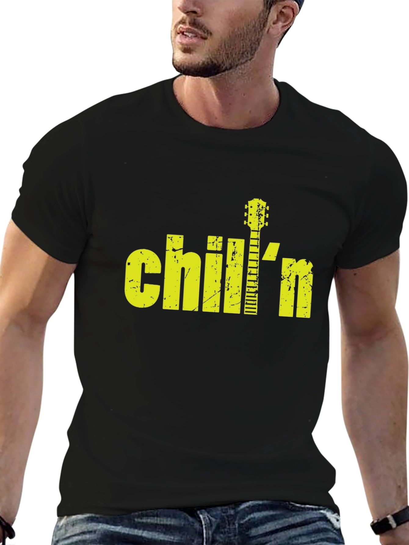 Chilln Guitar Graphic Black T-Shirt