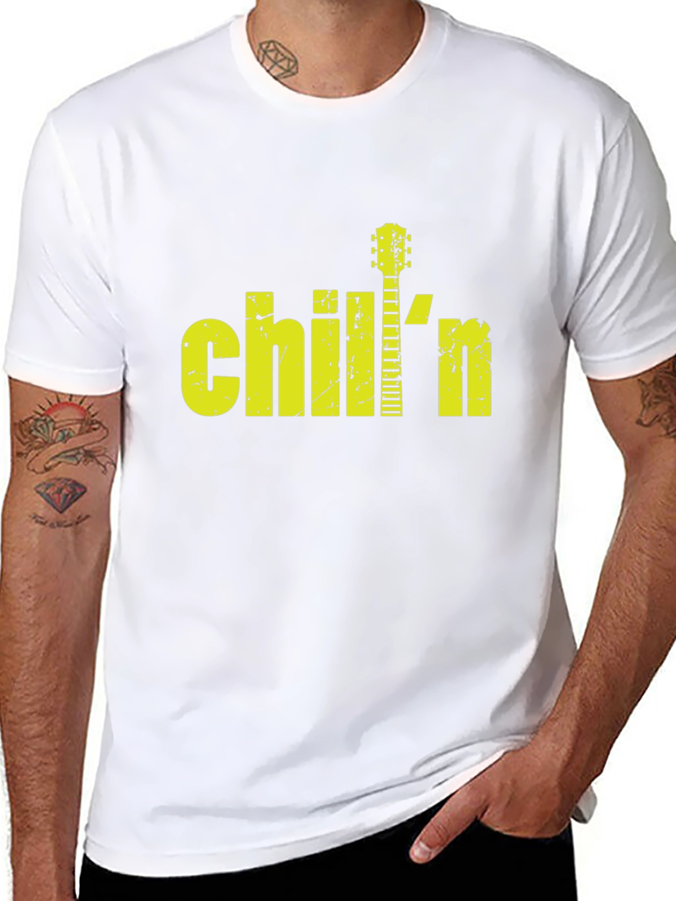 Chilln Guitar Graphic Black T-Shirt