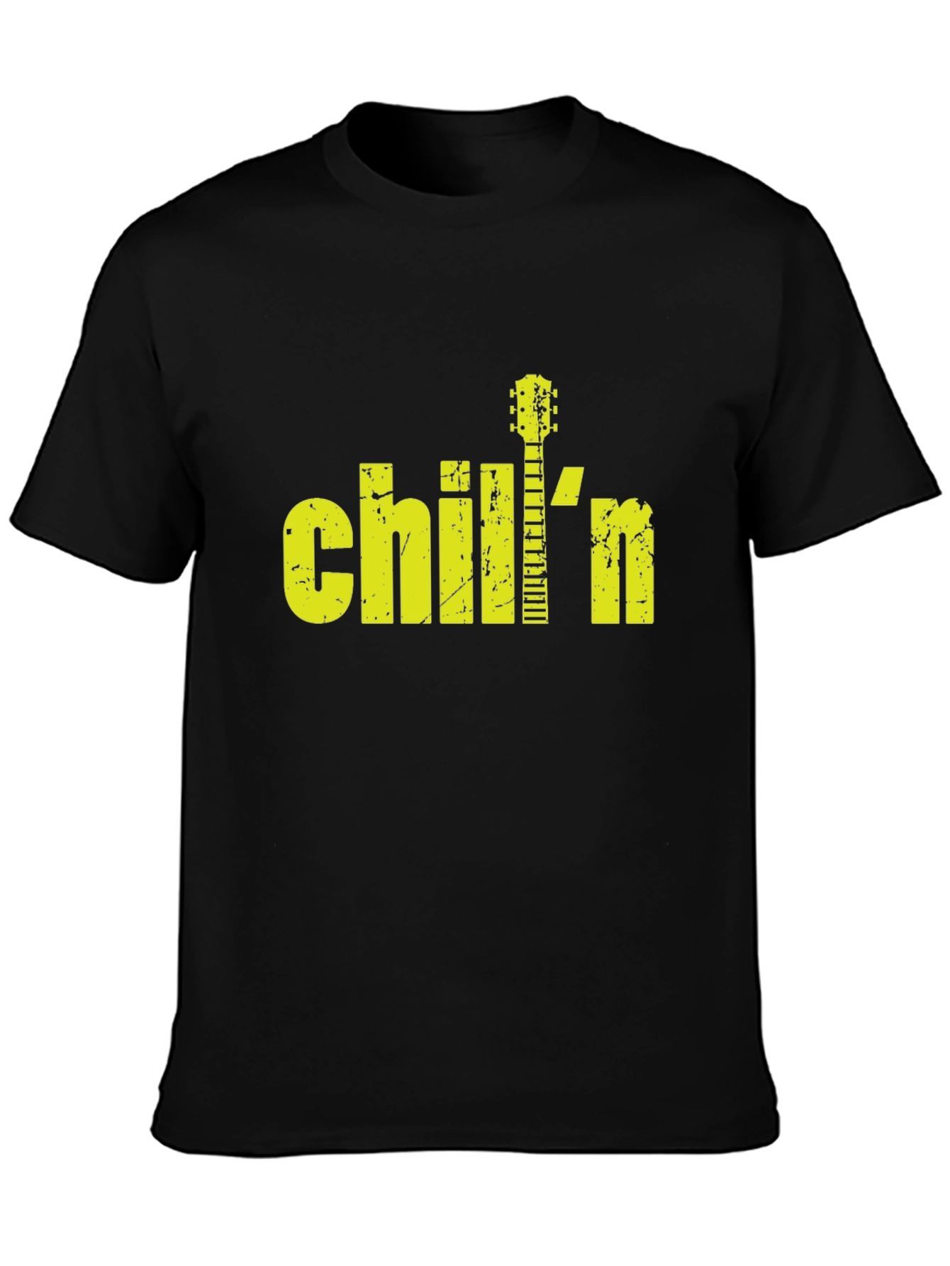 Chilln Guitar Graphic Black T-Shirt