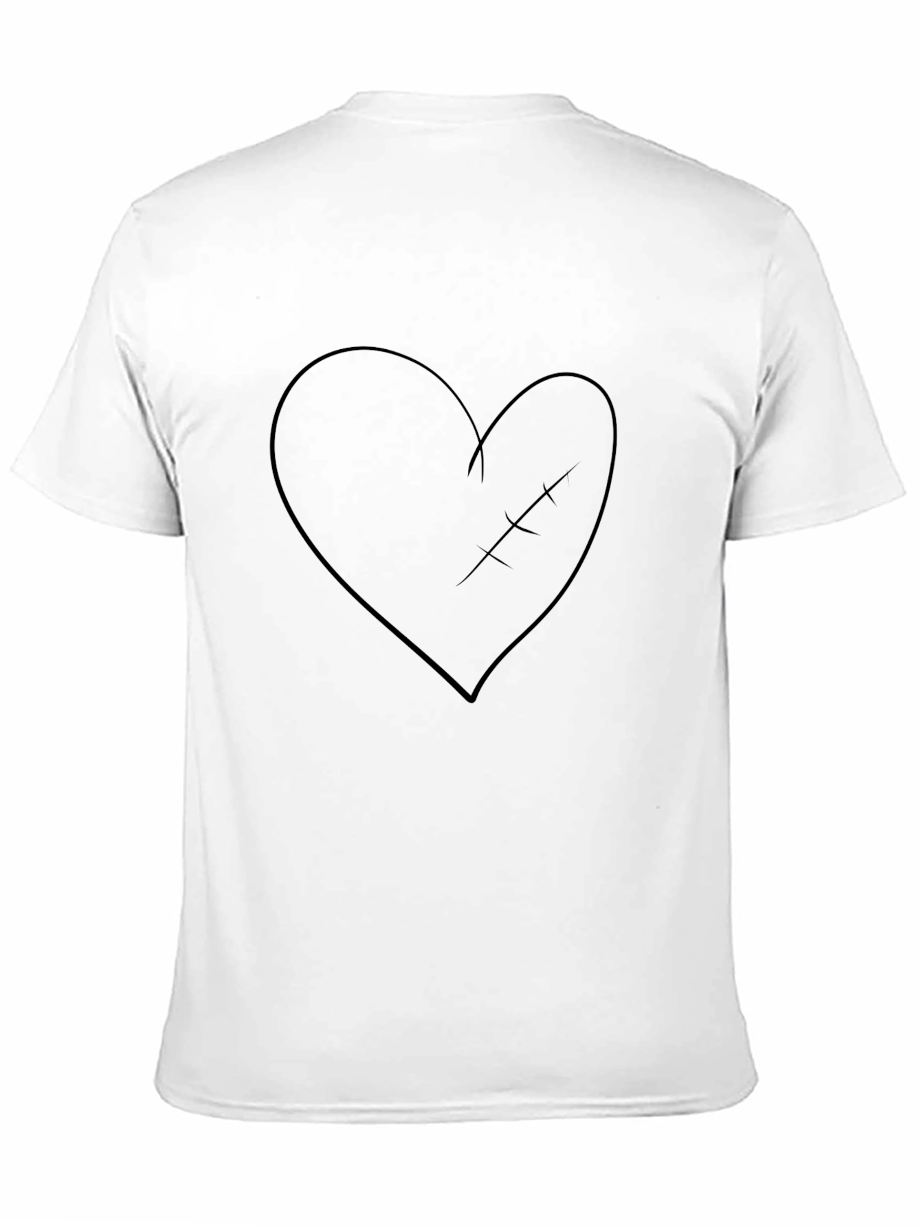 Mended Heart Graphic Tee - Black Cotton Casual Shirt