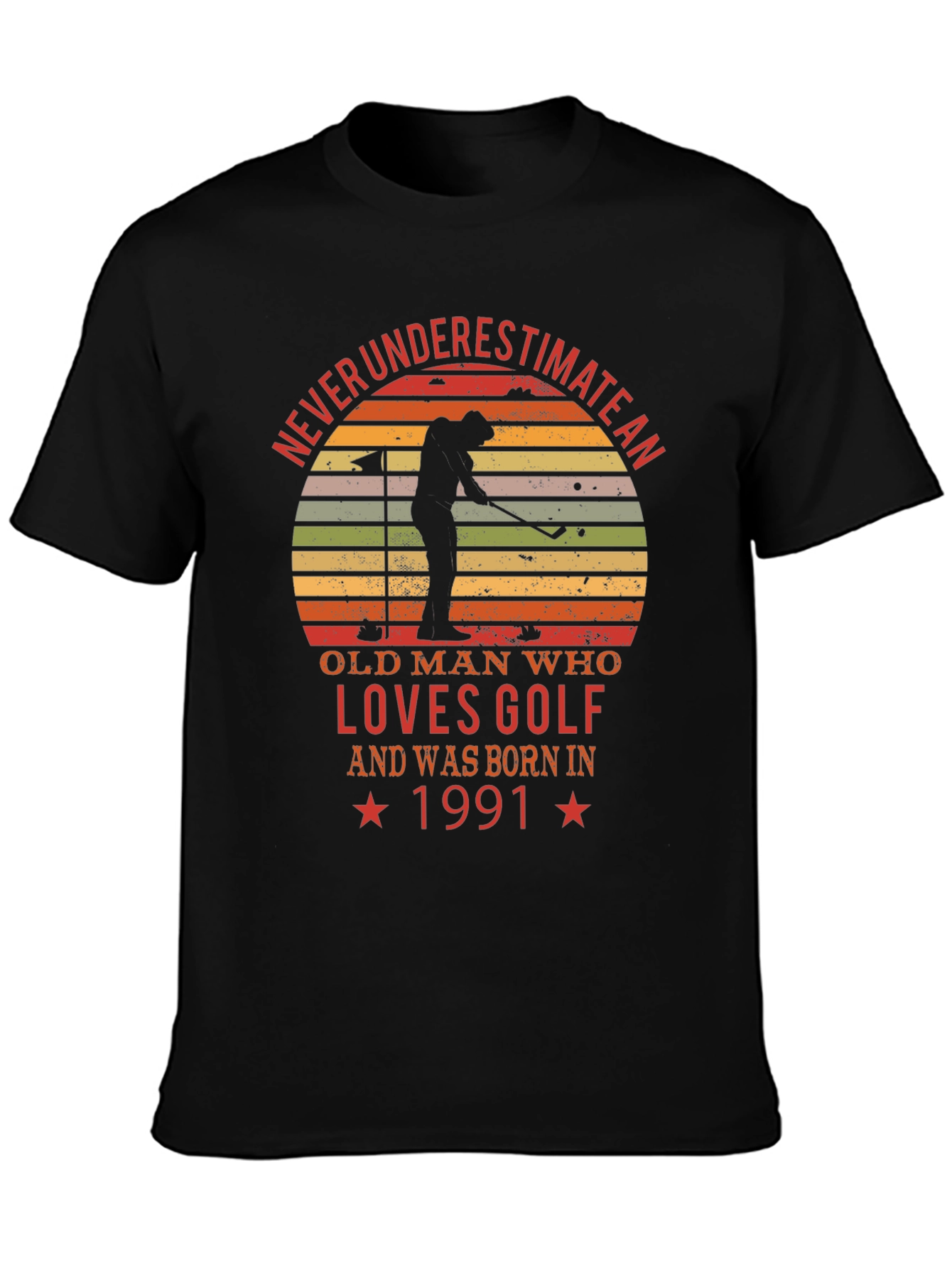 Never Underestimate an Old Man Golf T-Shirt