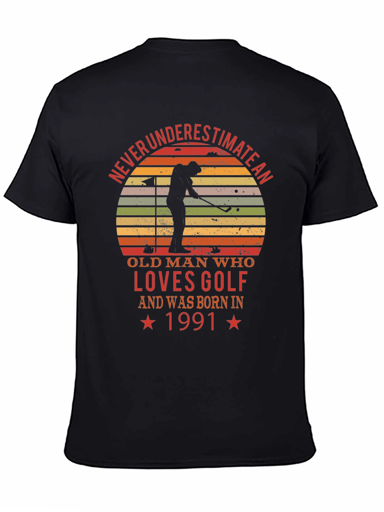 Never Underestimate an Old Man Golf T-Shirt