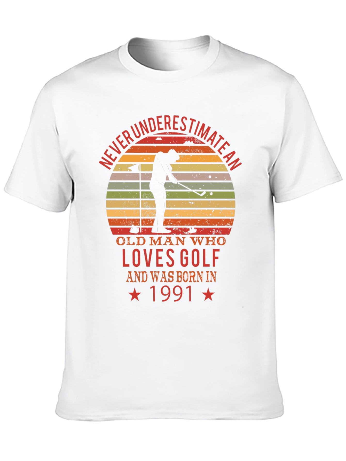 Never Underestimate an Old Man Golf T-Shirt