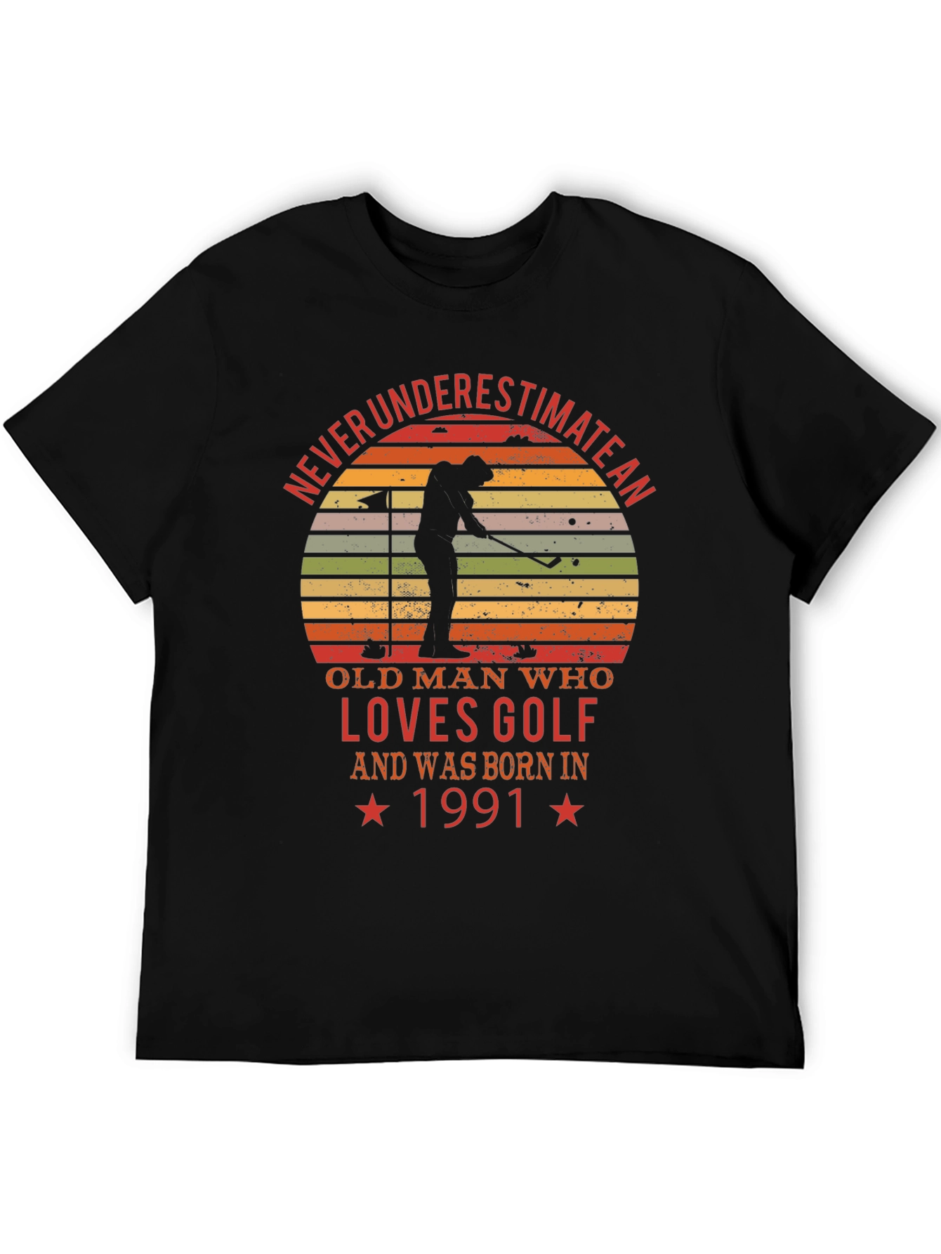 Never Underestimate an Old Man Golf T-Shirt