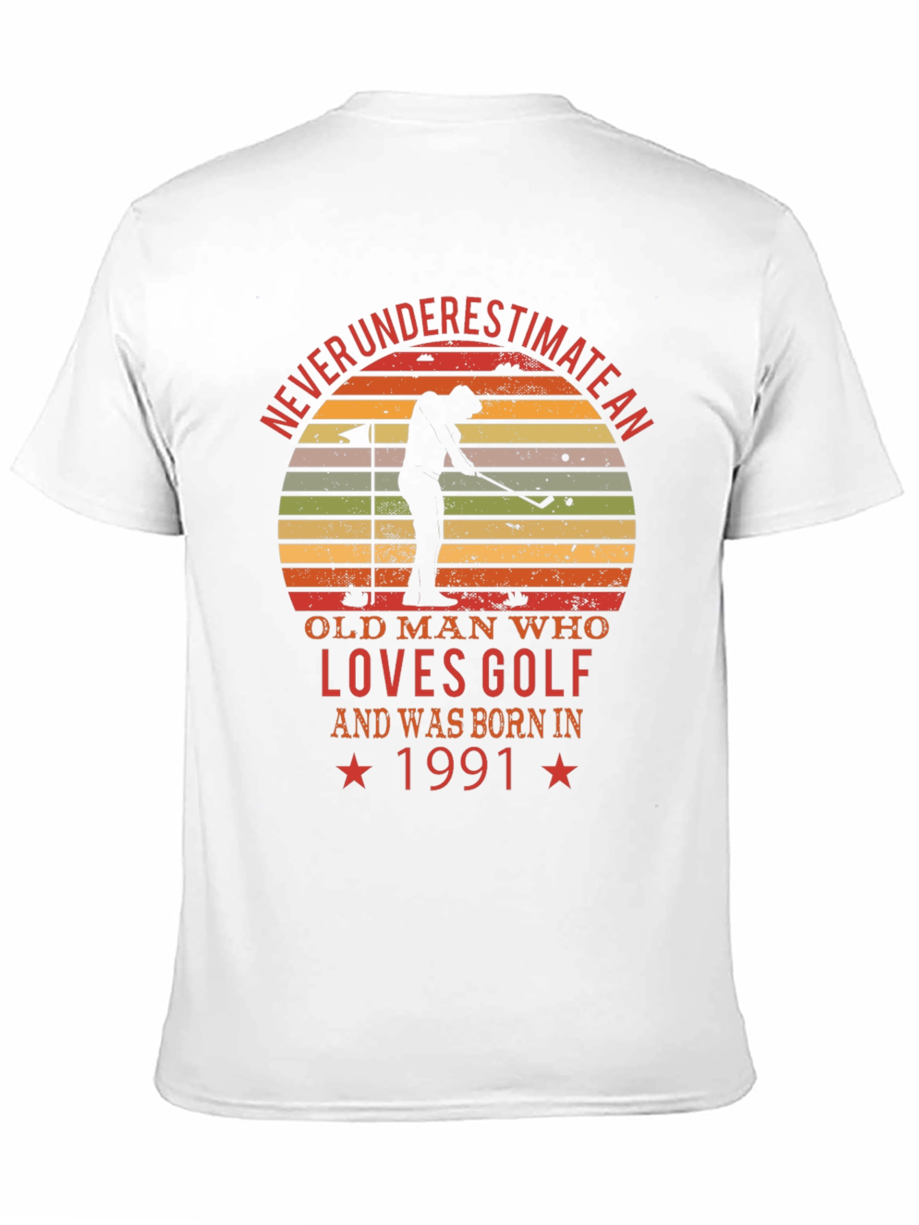 Never Underestimate an Old Man Golf T-Shirt