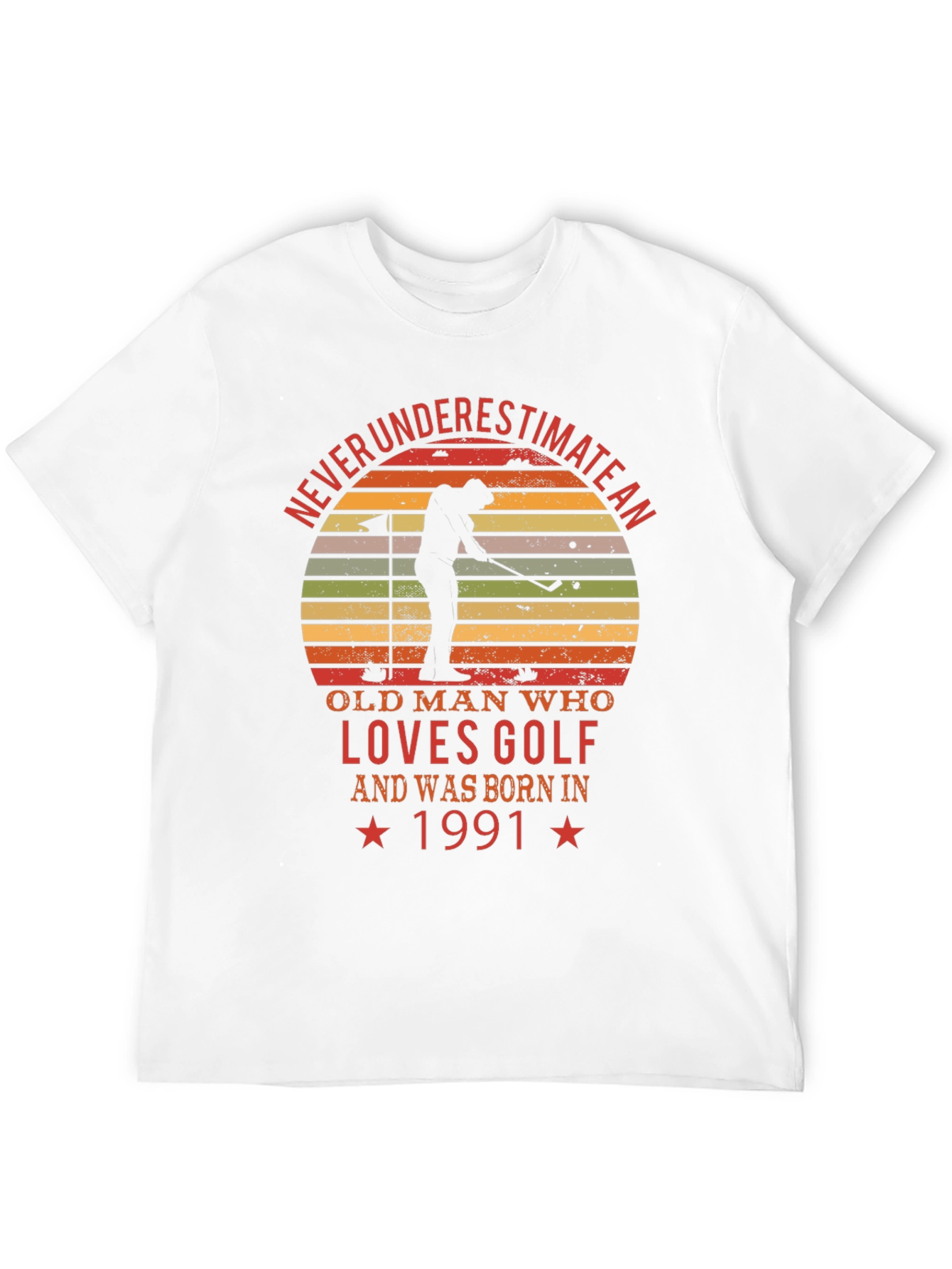 Never Underestimate an Old Man Golf T-Shirt