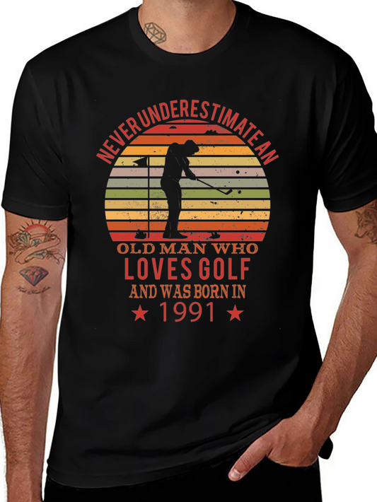 Never Underestimate an Old Man Golf T-Shirt
