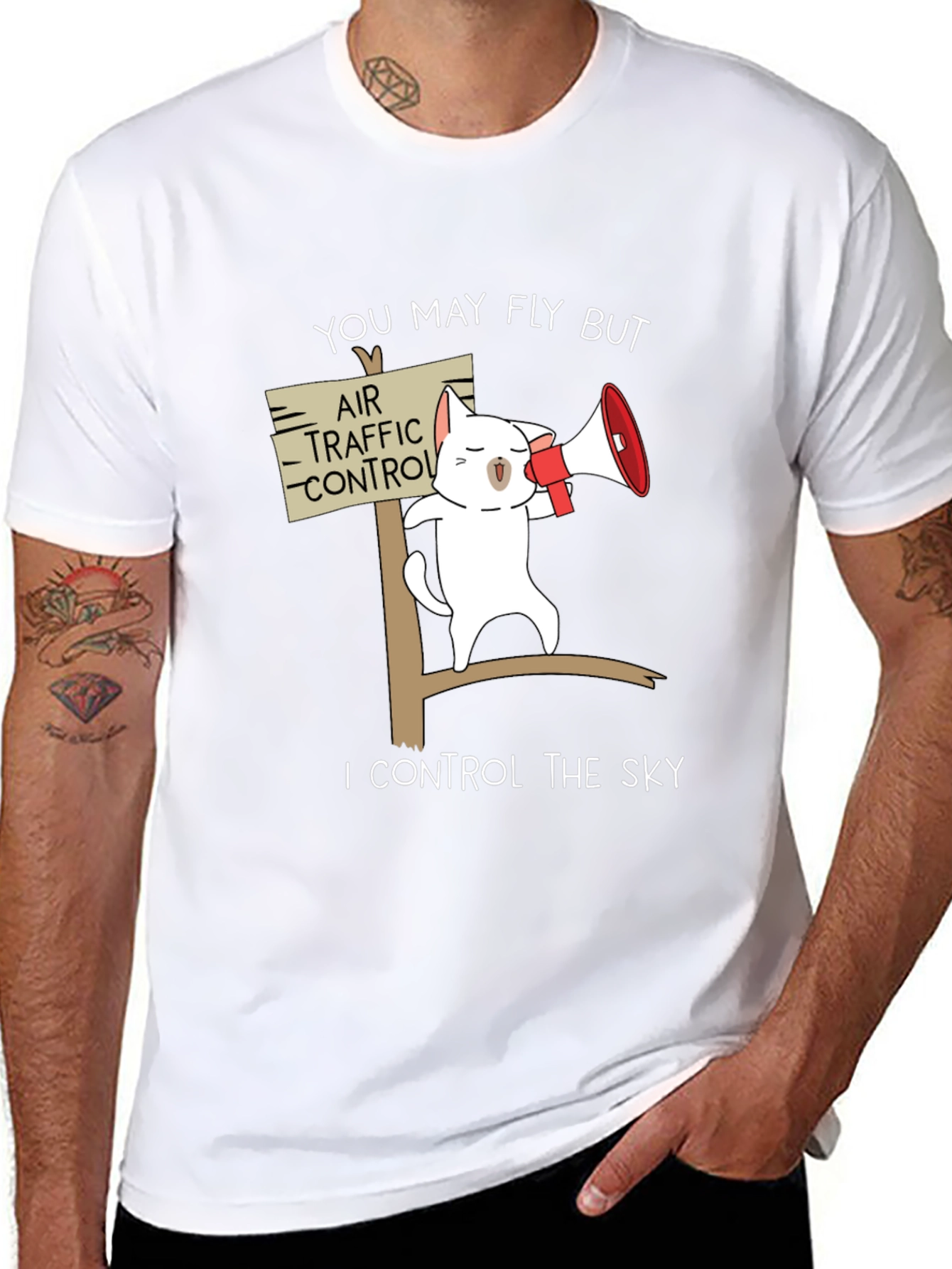 Funny Air Traffic Control Cat T-Shirt