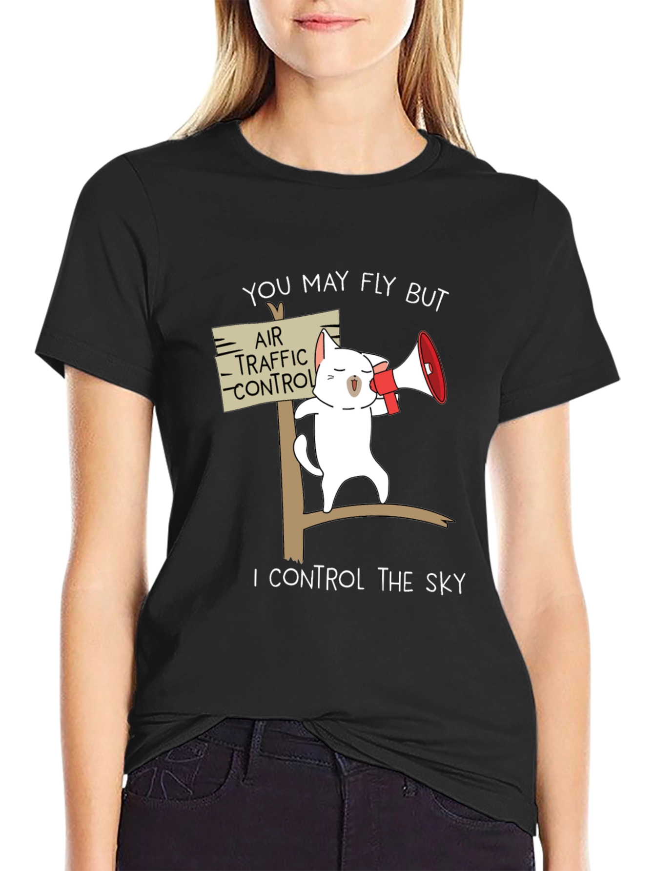 Funny Air Traffic Control Cat T-Shirt
