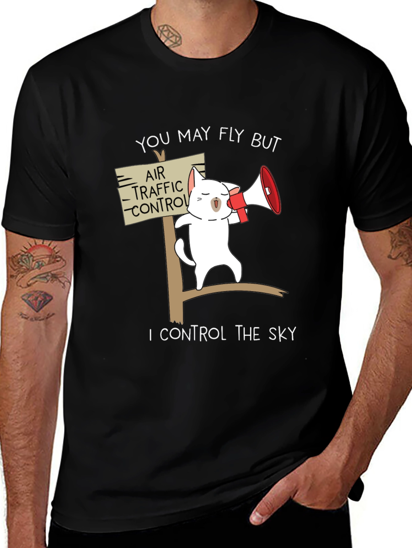 Funny Air Traffic Control Cat T-Shirt