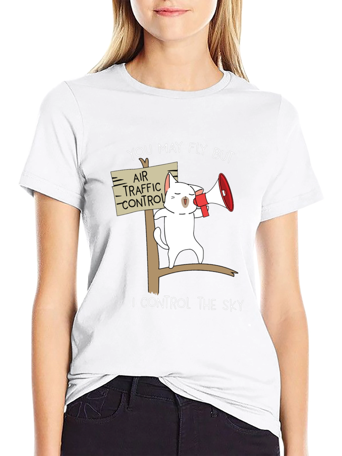 Funny Air Traffic Control Cat T-Shirt
