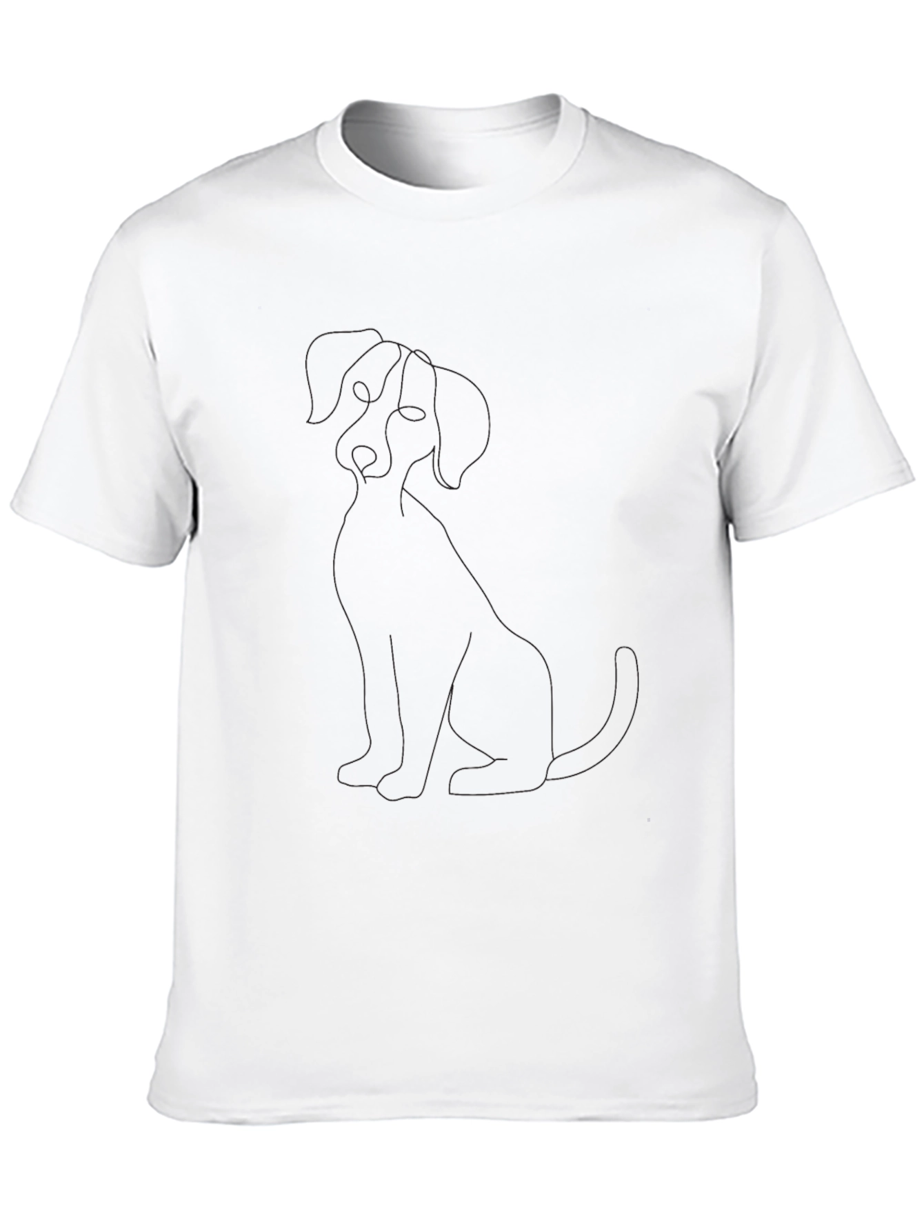 Minimalist Dog Graphic Black T-Shirt