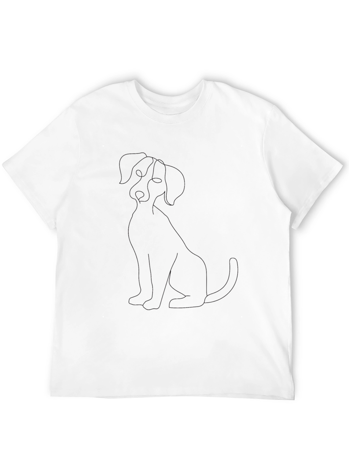 Minimalist Dog Graphic Black T-Shirt