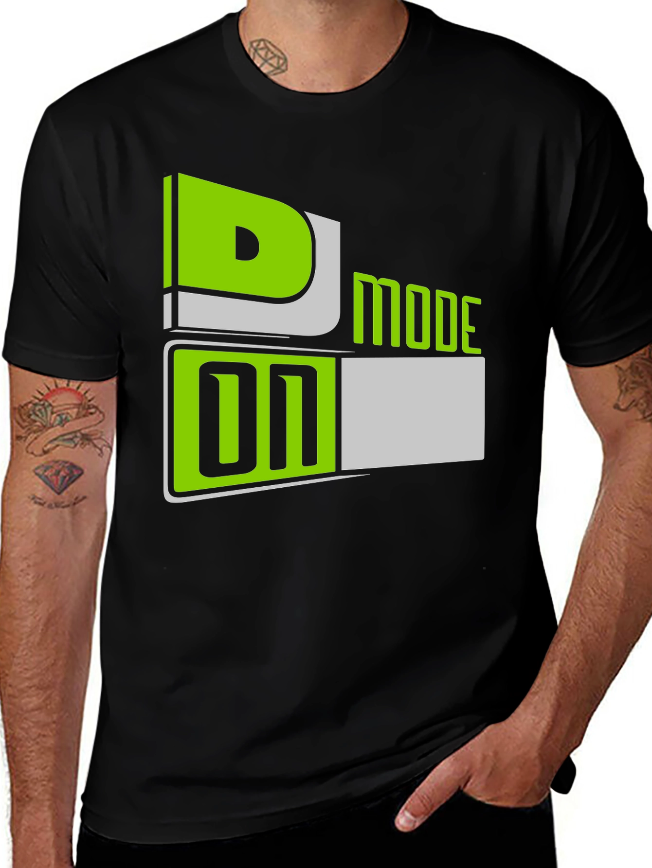 D Mode On T-Shirt - Black Graphic Tee