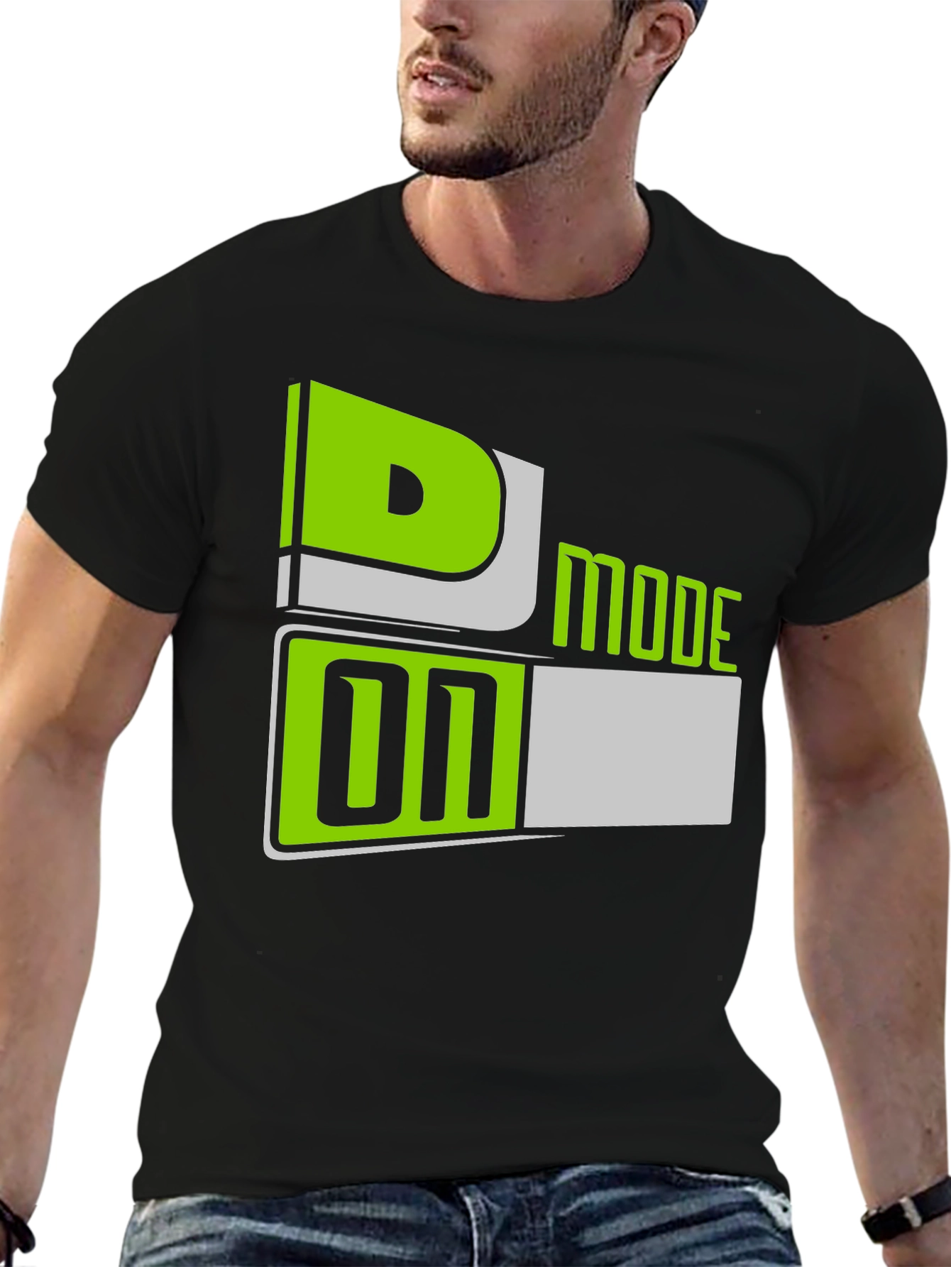 D Mode On T-Shirt - Black Graphic Tee
