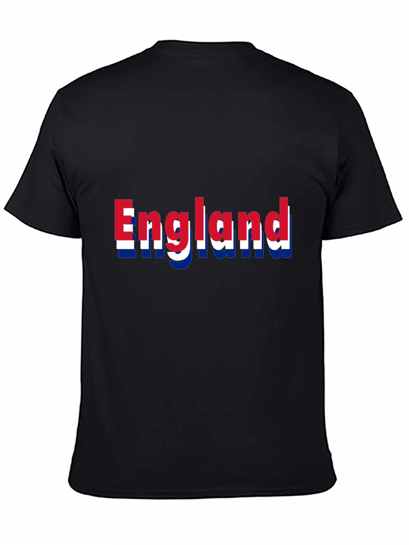 England Flag Print Black T-Shirt