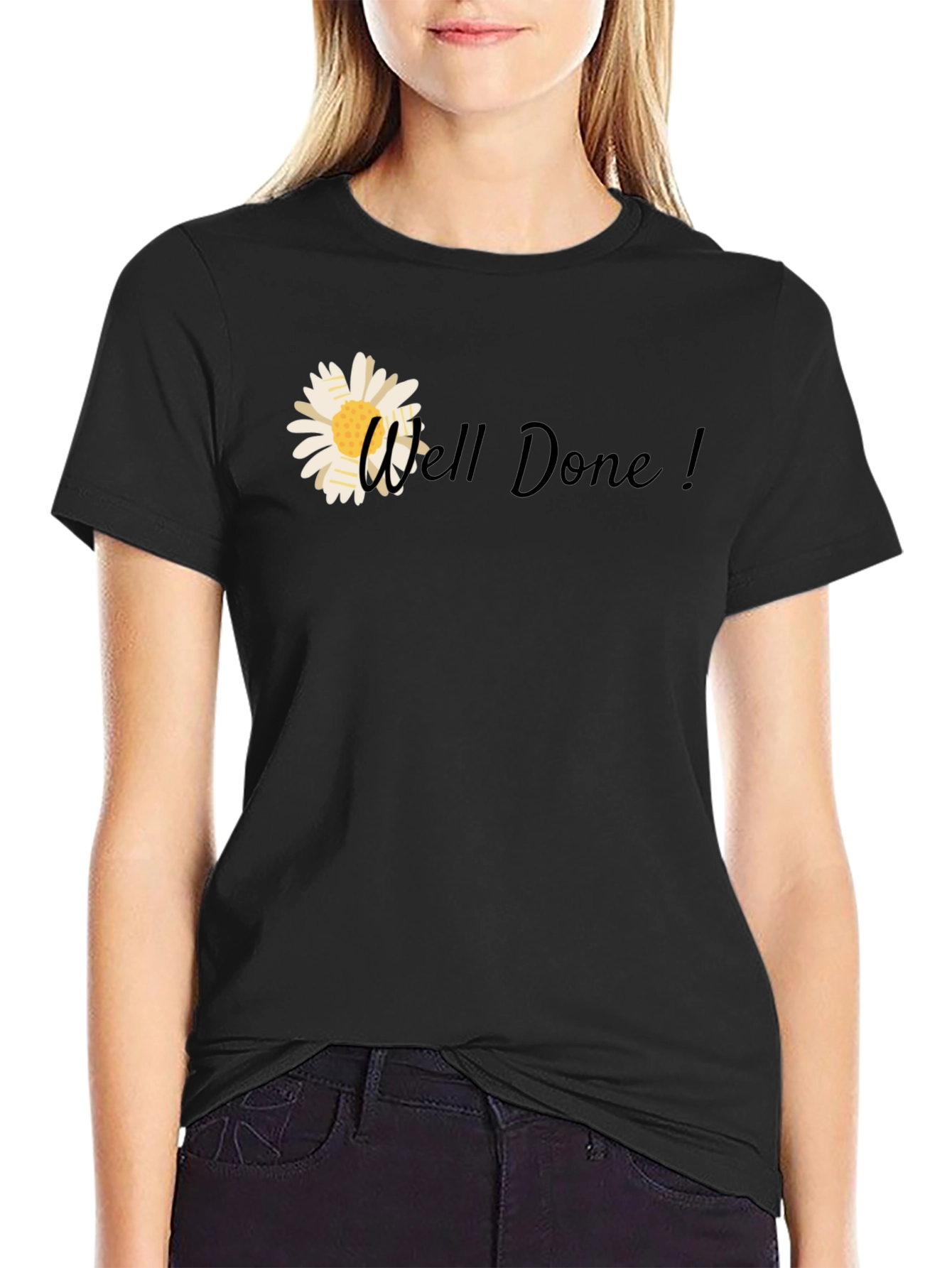 Well Done! Daisy Graphic Tee - Black T-Shirt