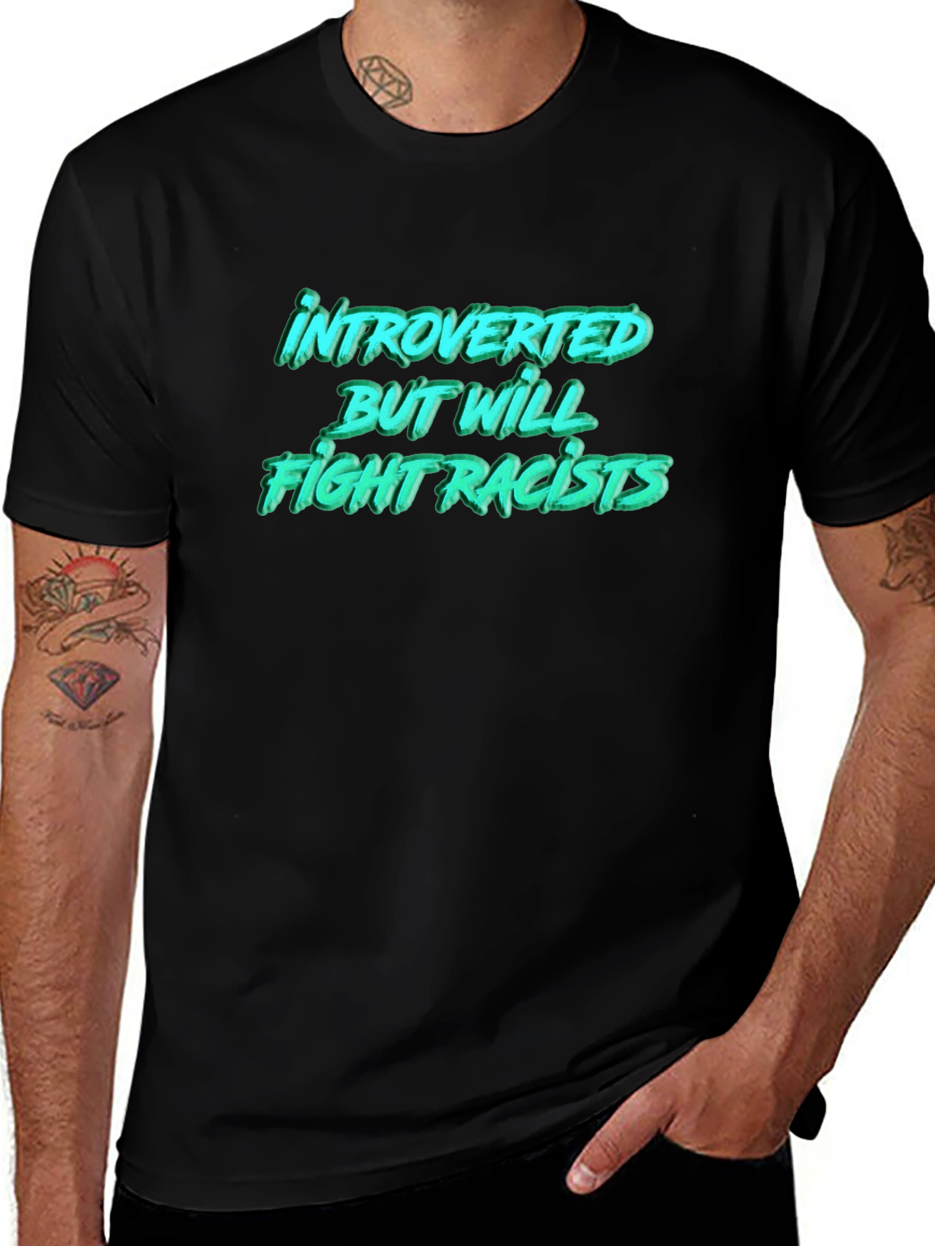 Introverted But Will Fight Racists T-Shirt